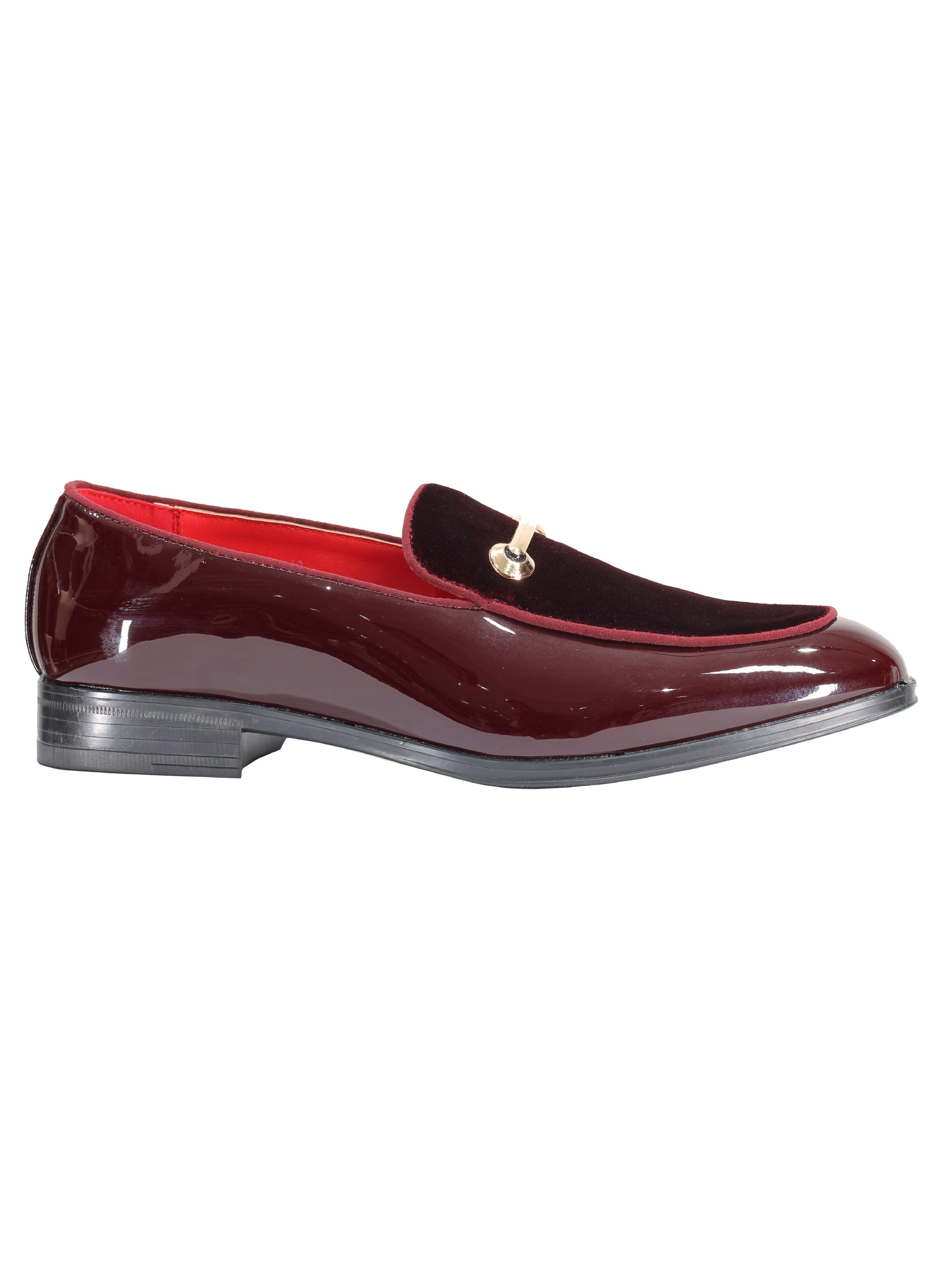 VELVET SHINY LOAFERS WITH BUCKLE