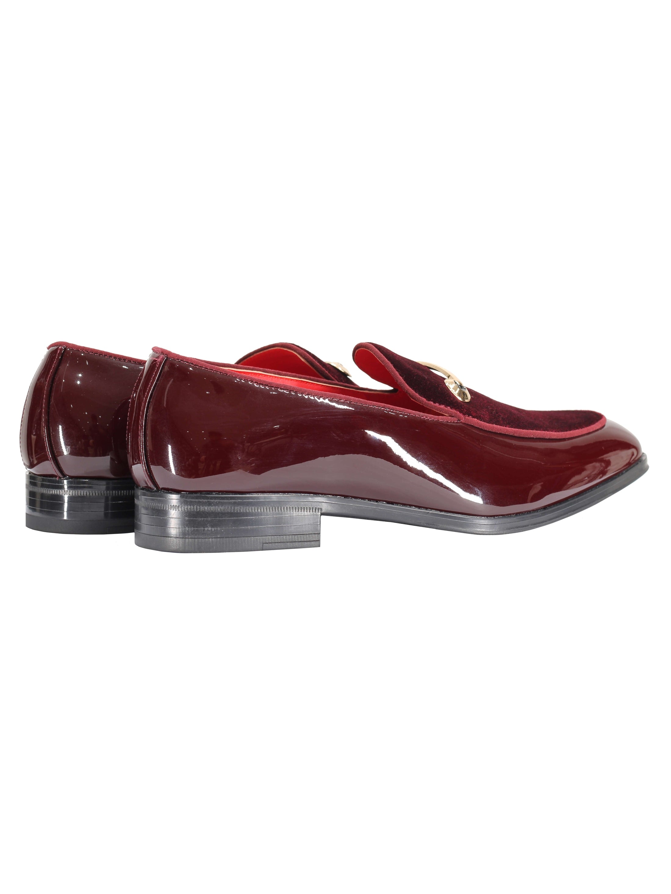 VELVET SHINY LOAFERS WITH BUCKLE