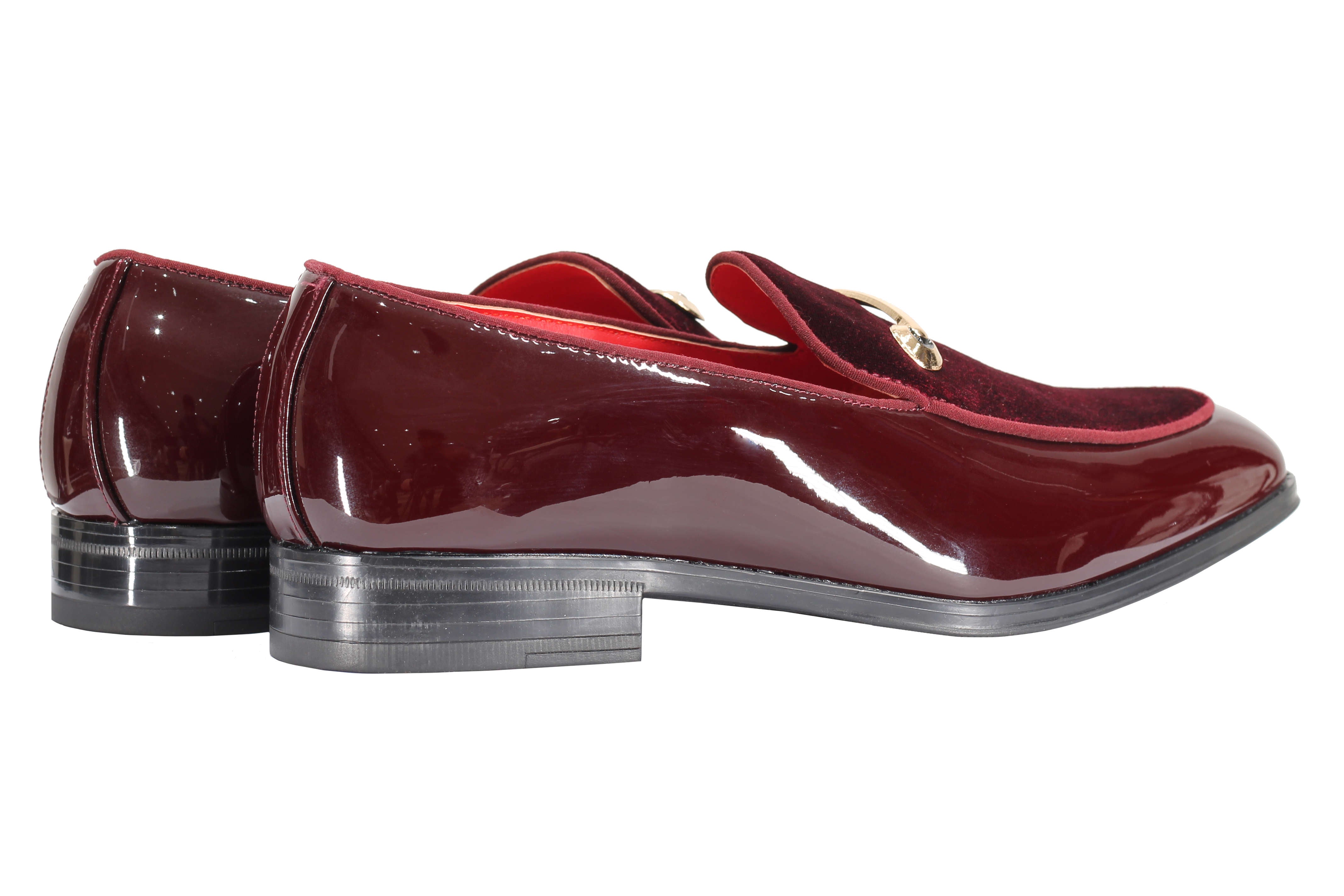 VELVET SHINY LOAFERS WITH BUCKLE
