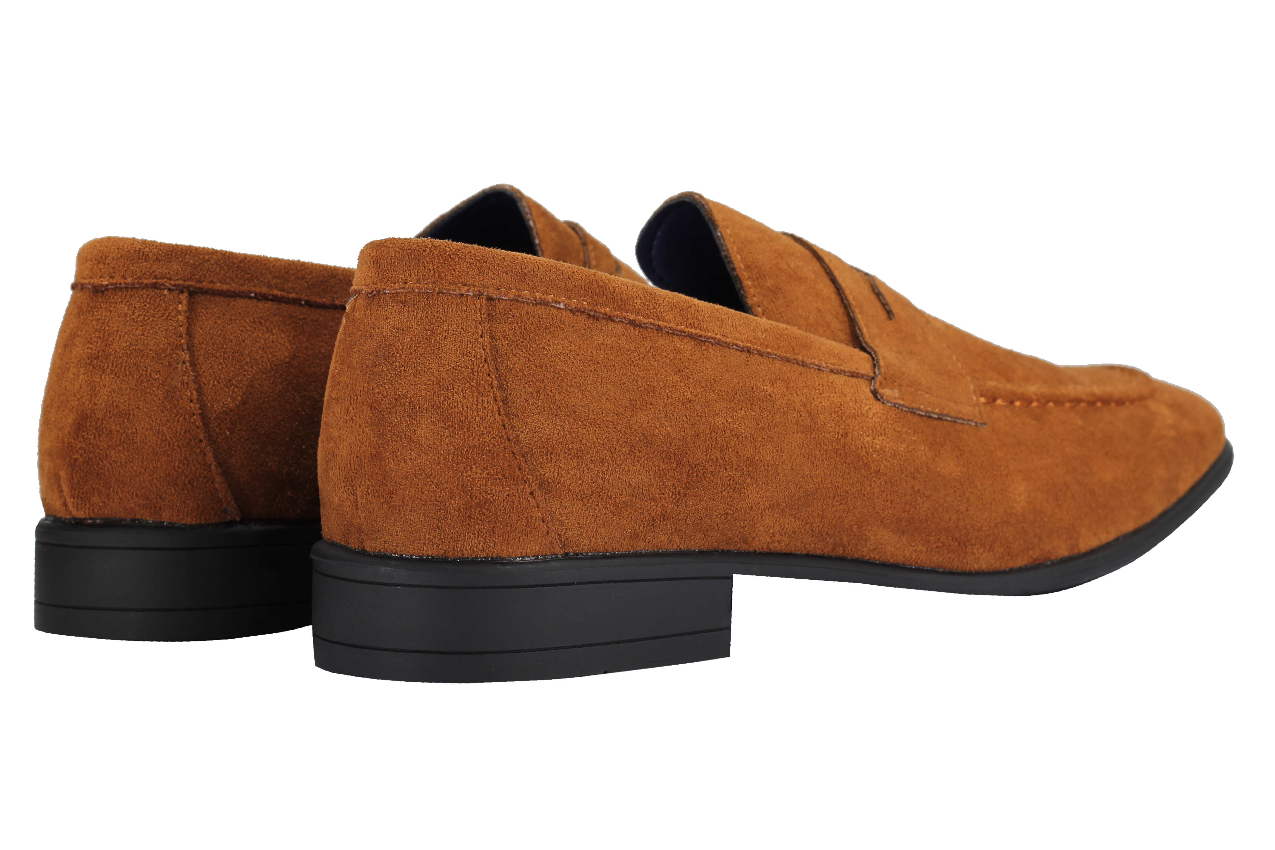 Men's Suede Penny Loafers Classic Slip on Loafer Shoes in Black Blue Tan