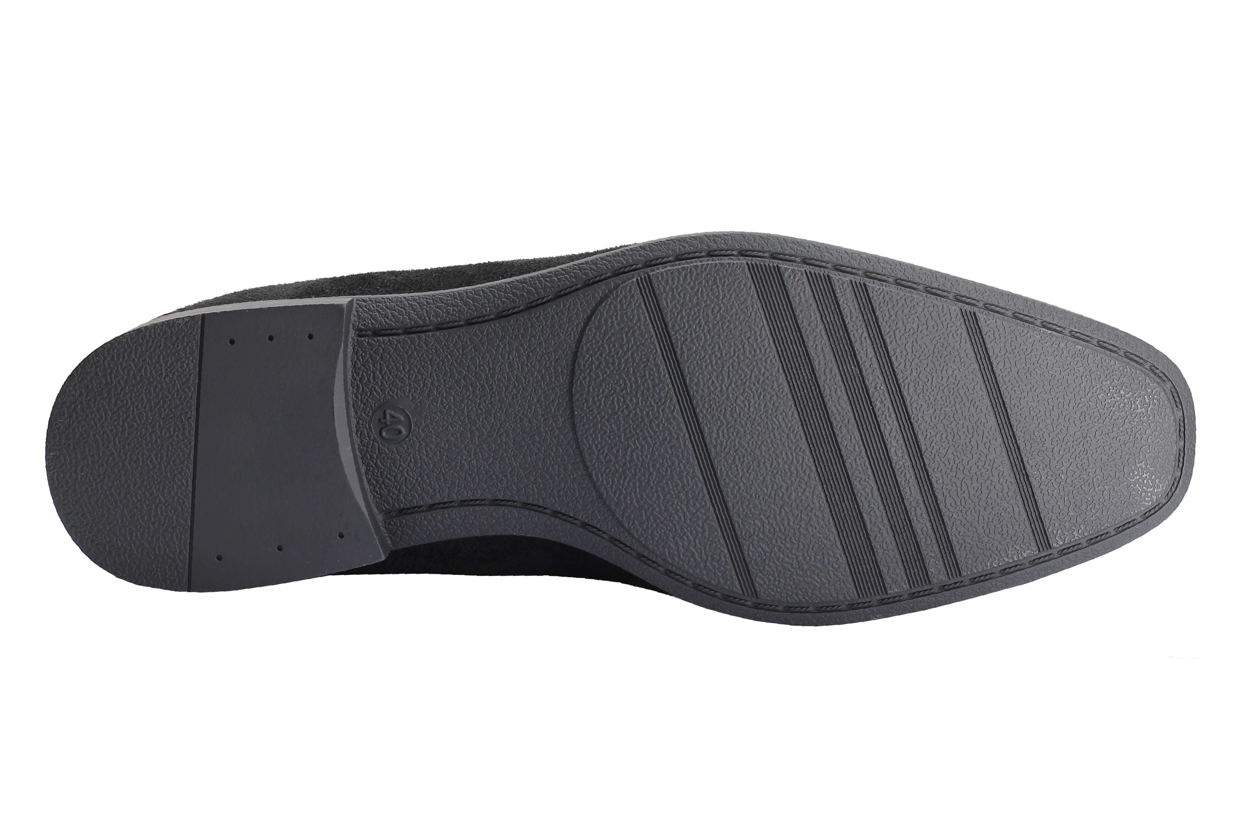 Men's Suede Penny Loafers Classic Slip on Loafer Shoes in Black Blue Tan