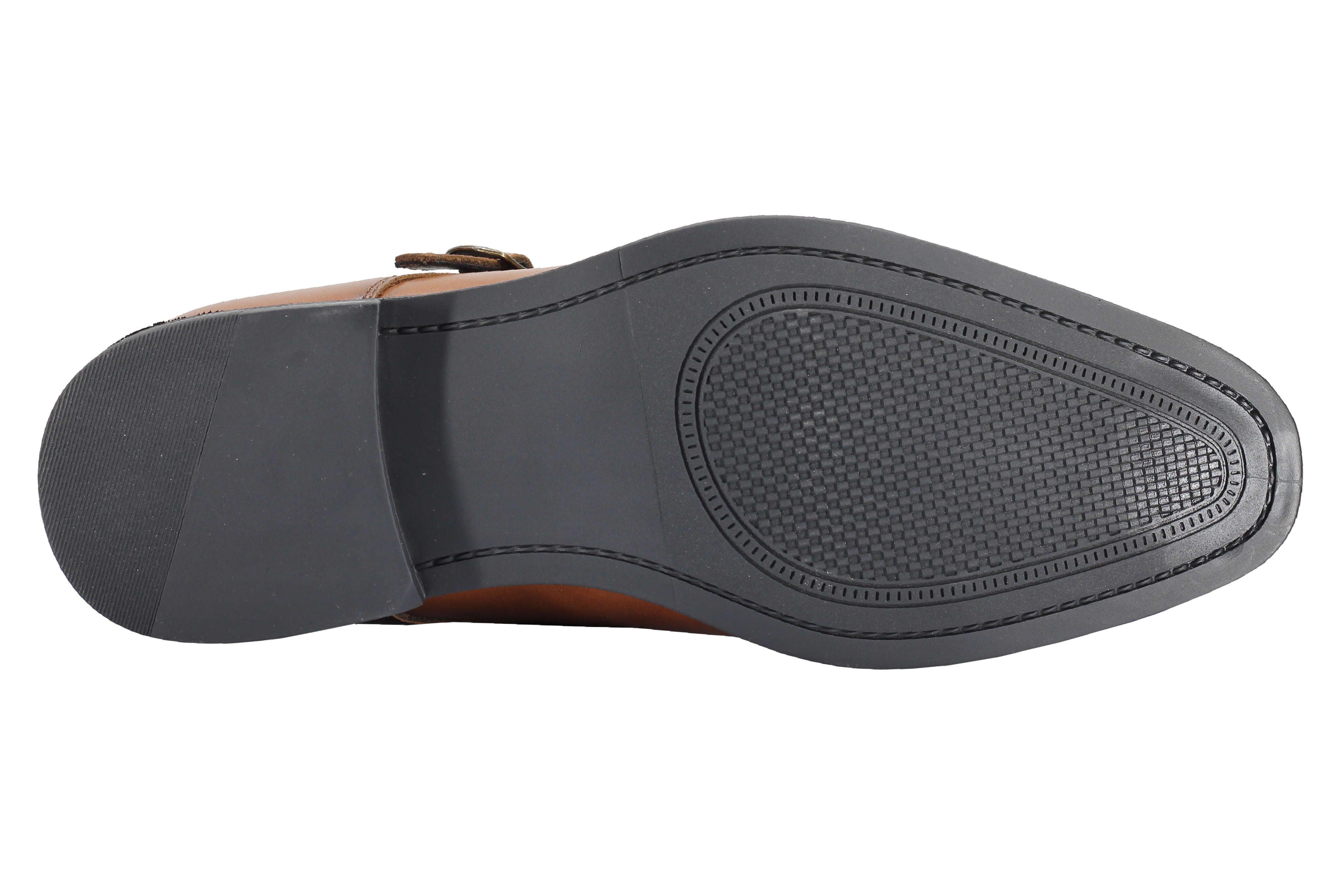 Men's Double Monk Shoes Toe Cap Side Strap Twin Buckle Faux Leather Loafers