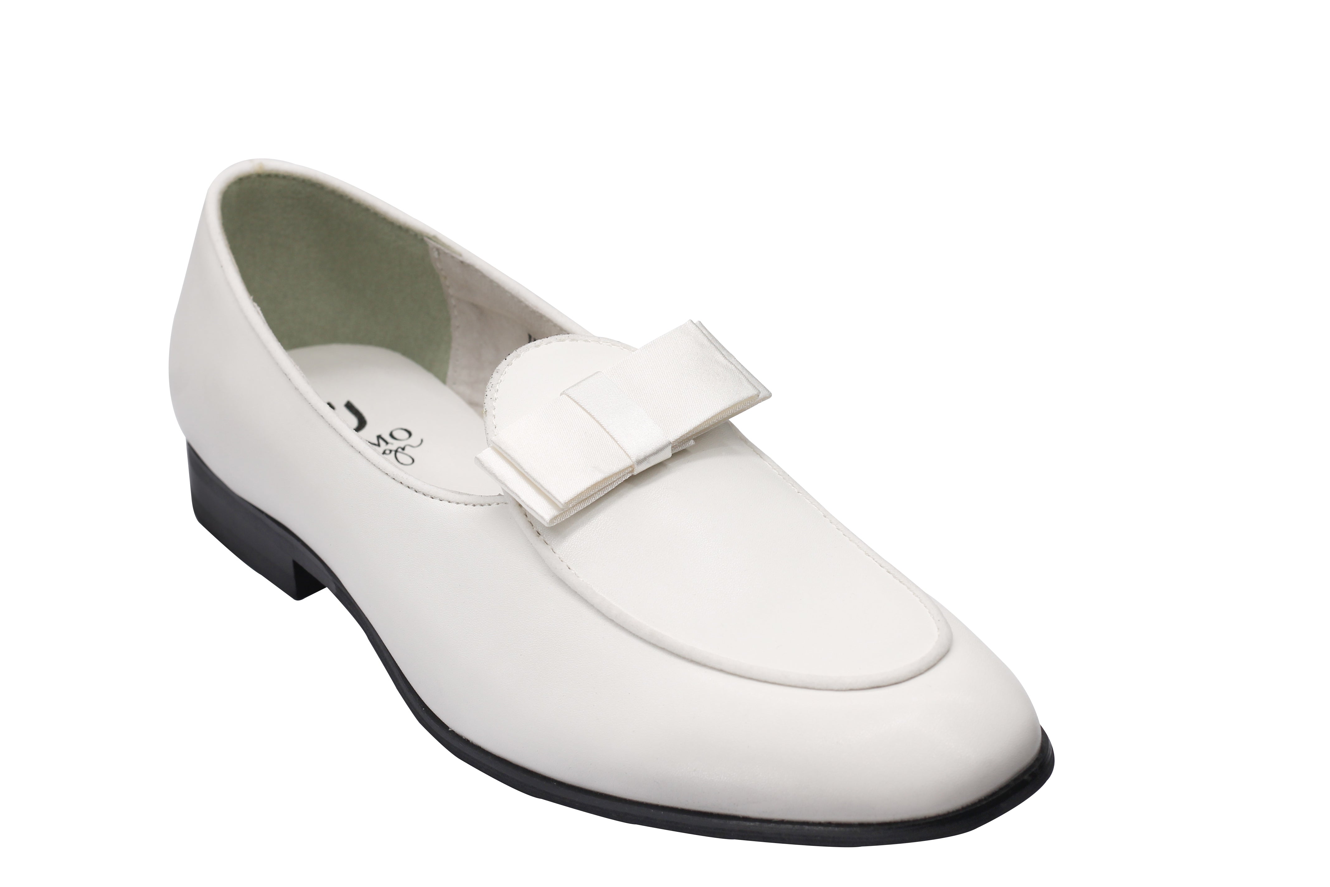 MEN’S SHINY PATENT LEATHER LOAFERS BOW TIE FORMAL SLIP ON DRESS WEDDING SHOES