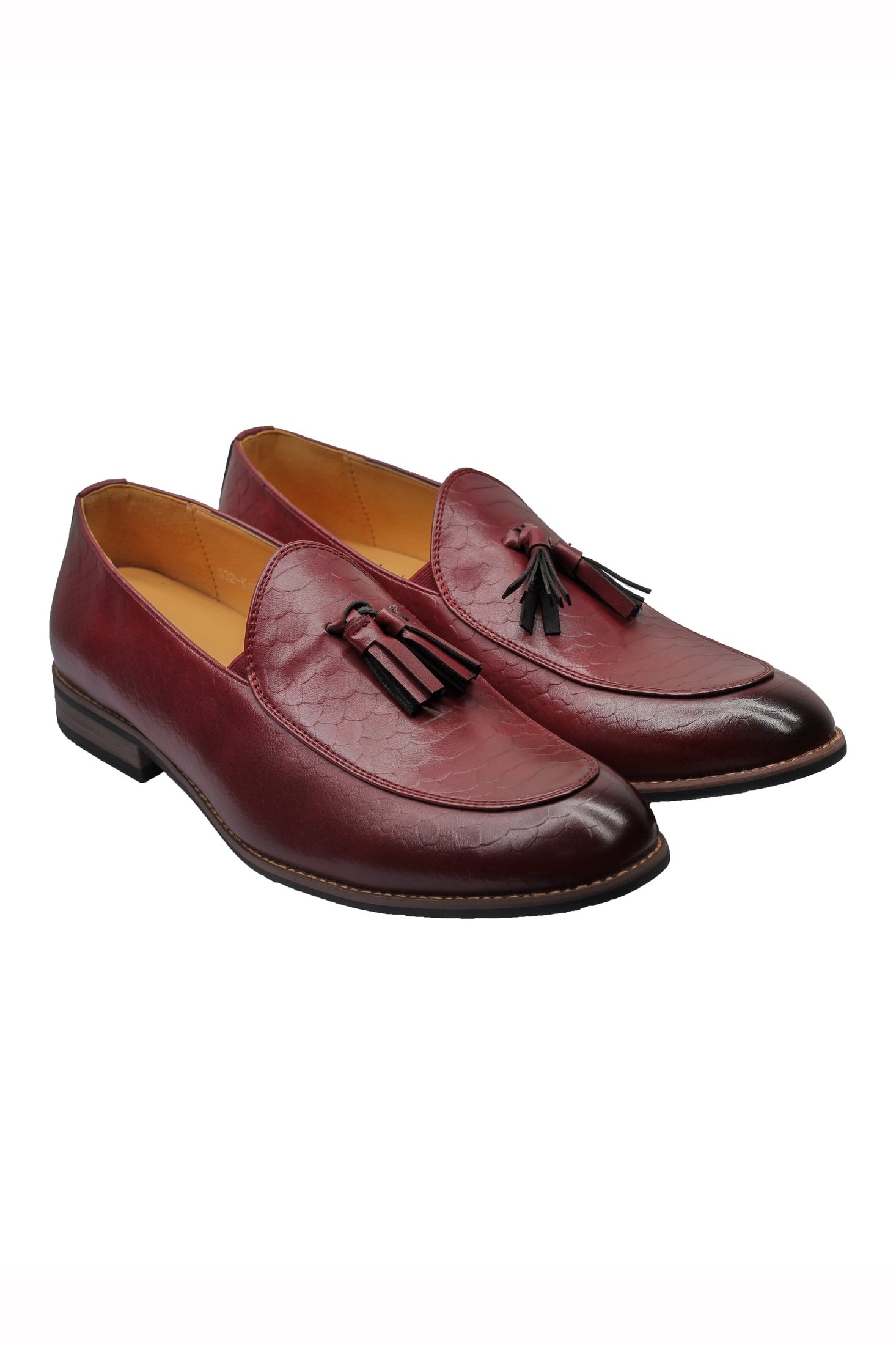 MENS VINTAGE SNAKESKIN PRINT SHINY LEATHER TASSEL LOAFERS SMART CASUAL MOD SHOES