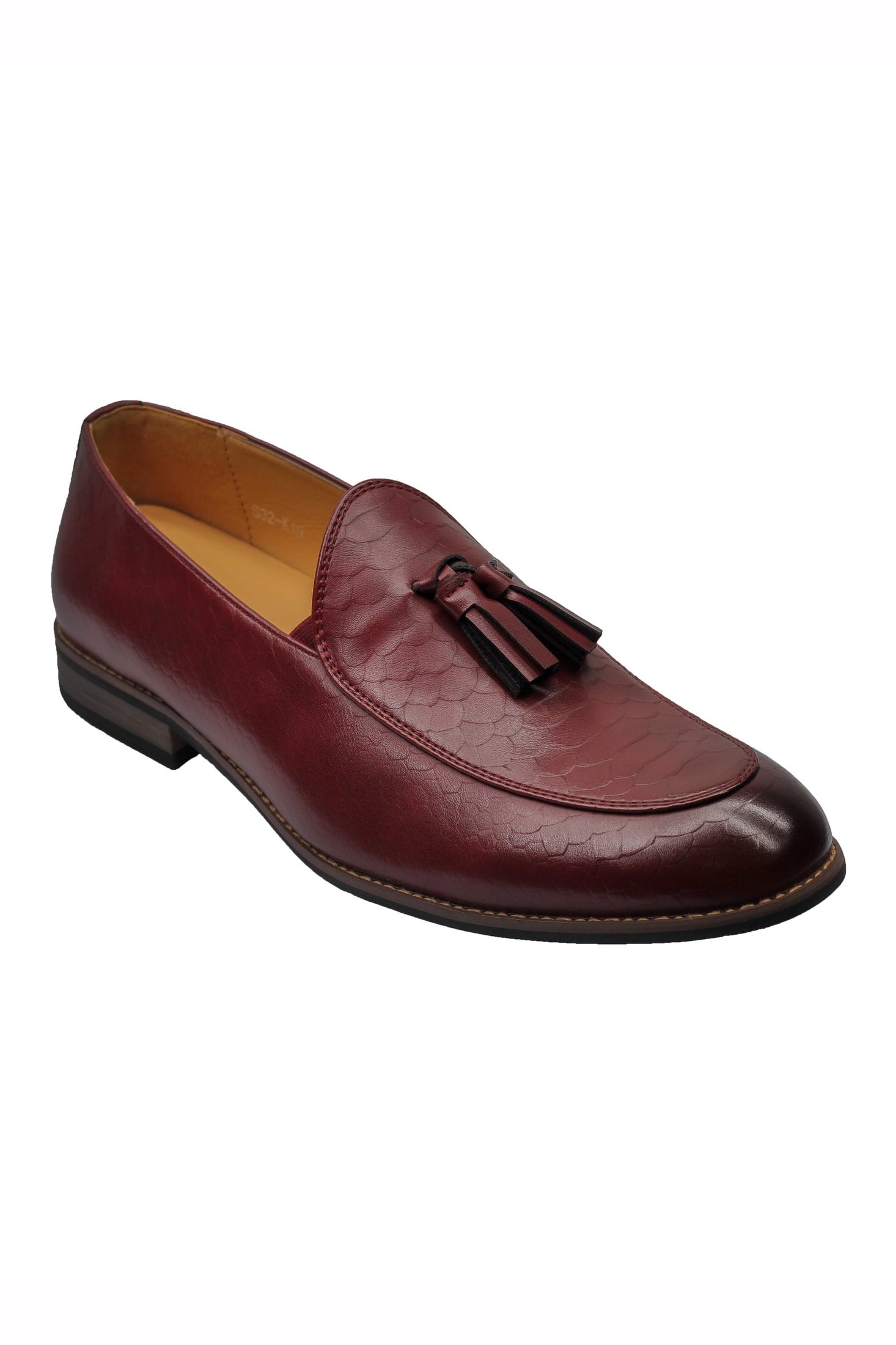MENS VINTAGE SNAKESKIN PRINT SHINY LEATHER TASSEL LOAFERS SMART CASUAL MOD SHOES