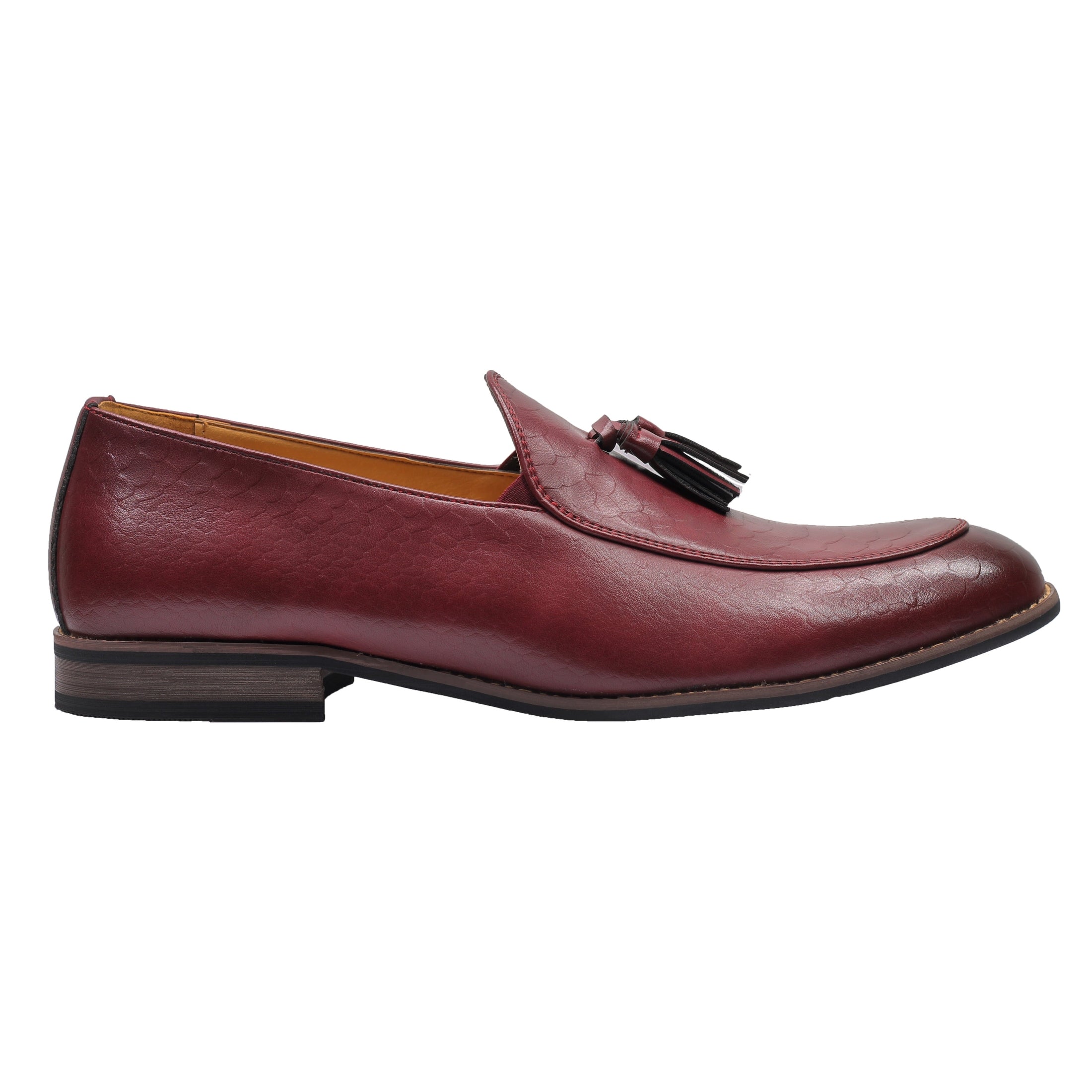 MENS VINTAGE SNAKESKIN PRINT SHINY LEATHER TASSEL LOAFERS SMART CASUAL MOD SHOES