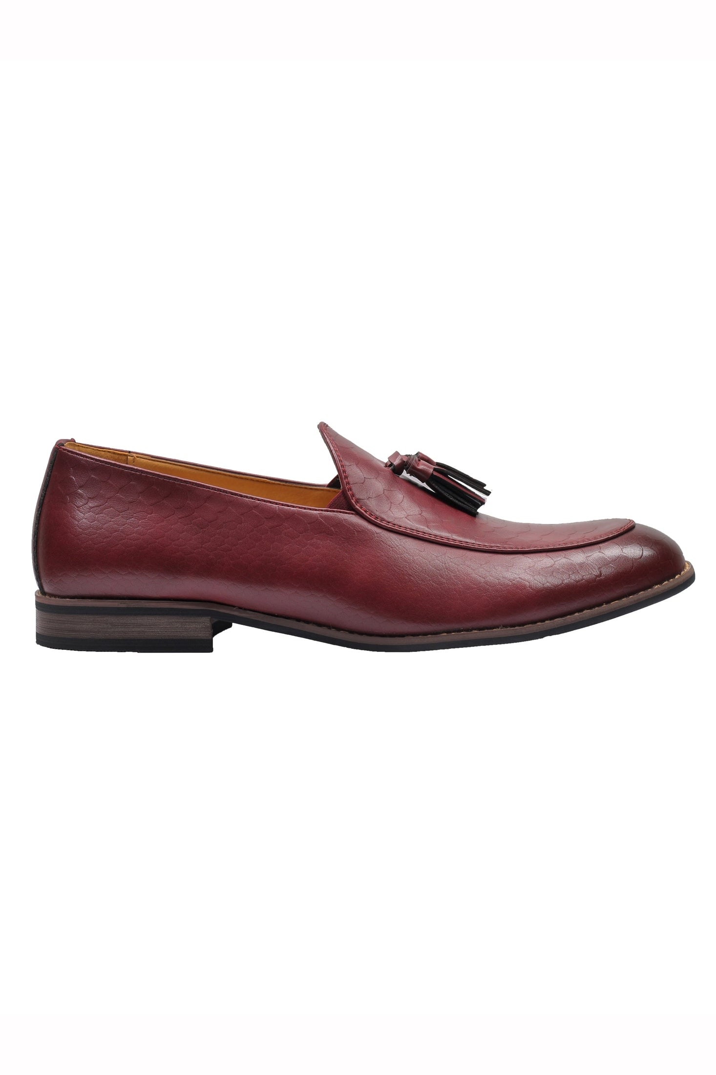 MENS VINTAGE SNAKESKIN PRINT SHINY LEATHER TASSEL LOAFERS SMART CASUAL MOD SHOES