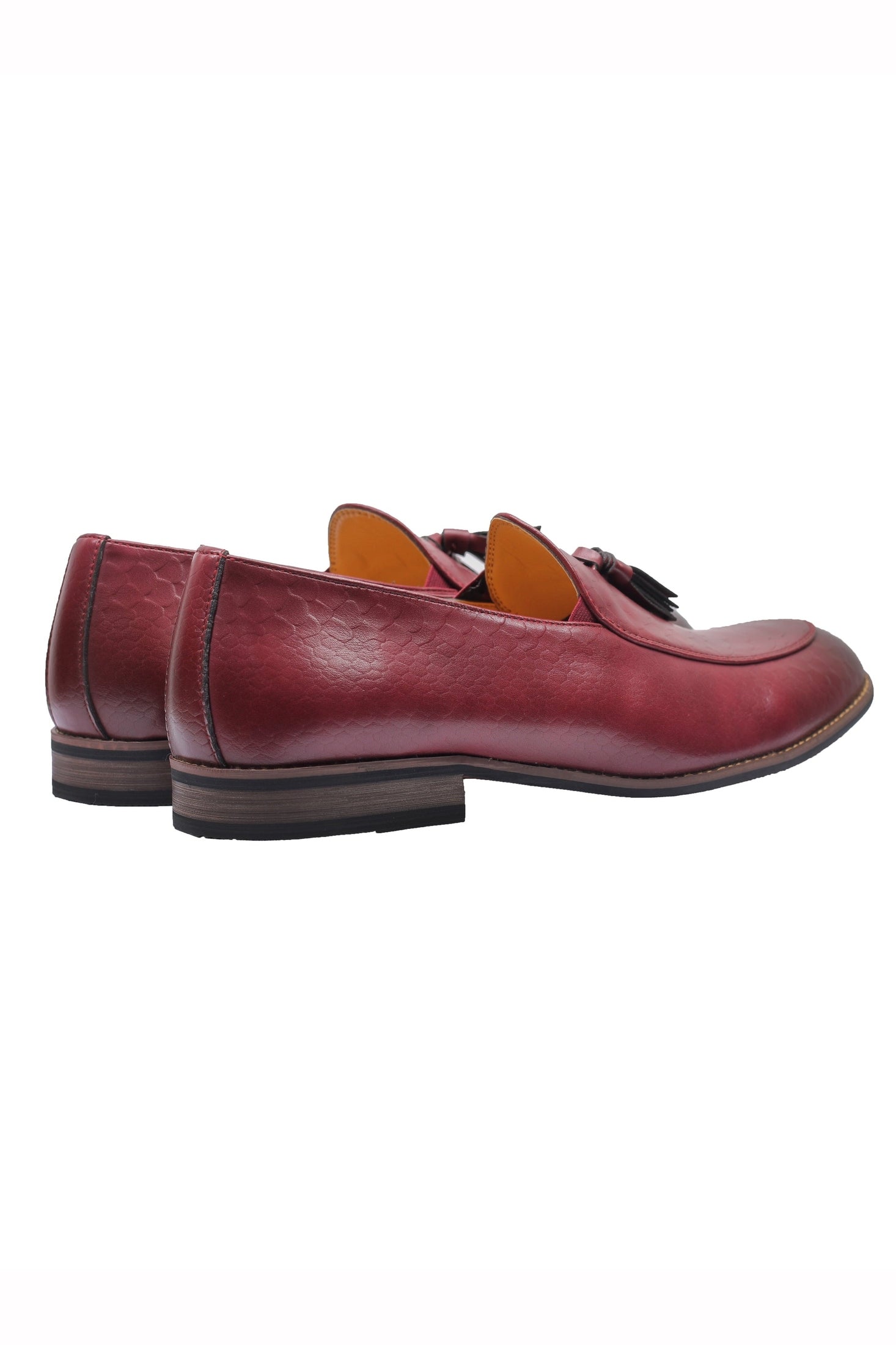 MENS VINTAGE SNAKESKIN PRINT SHINY LEATHER TASSEL LOAFERS SMART CASUAL MOD SHOES