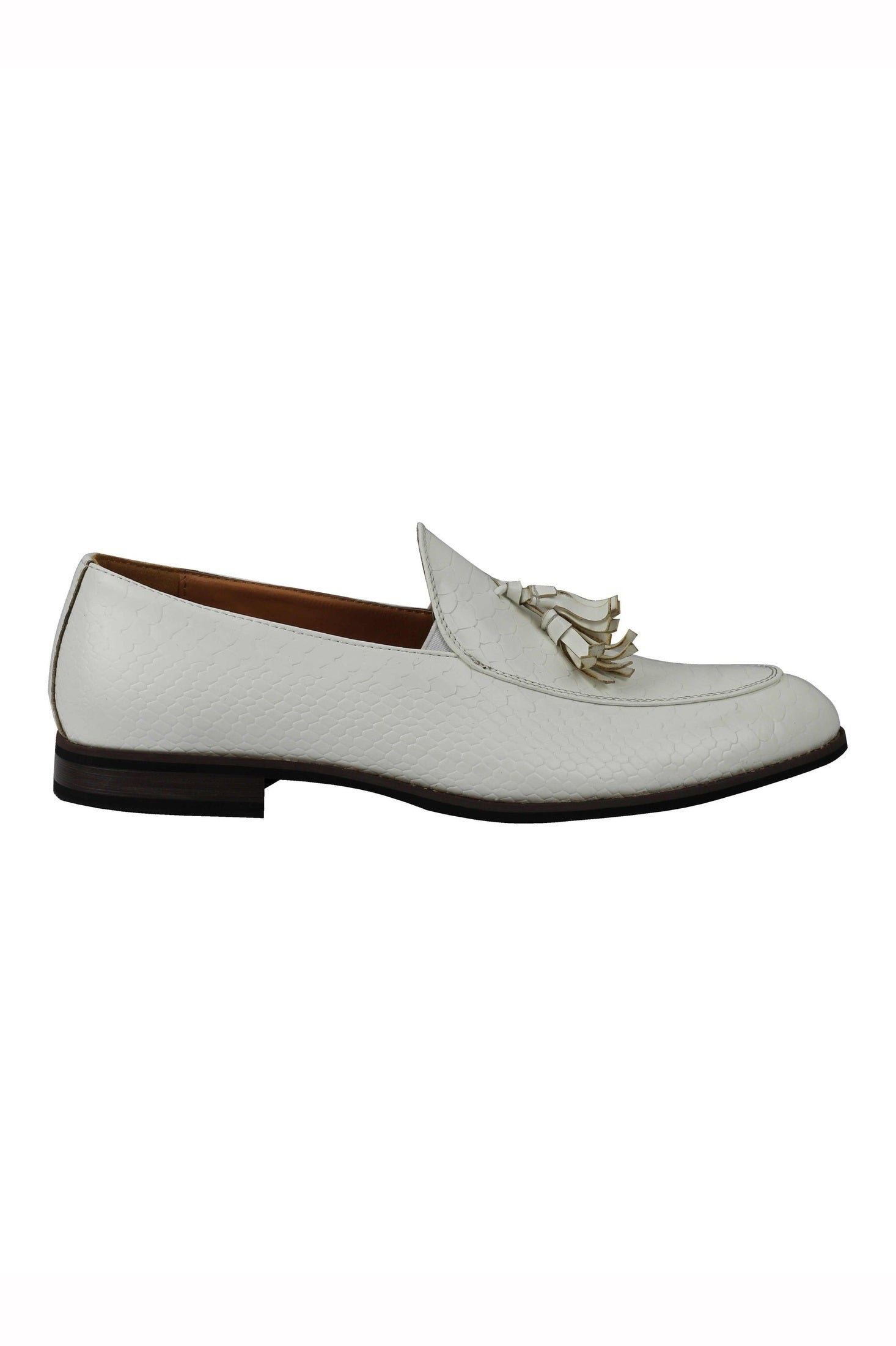MENS VINTAGE SNAKESKIN PRINT SHINY LEATHER TASSEL LOAFERS SMART CASUAL MOD SHOES