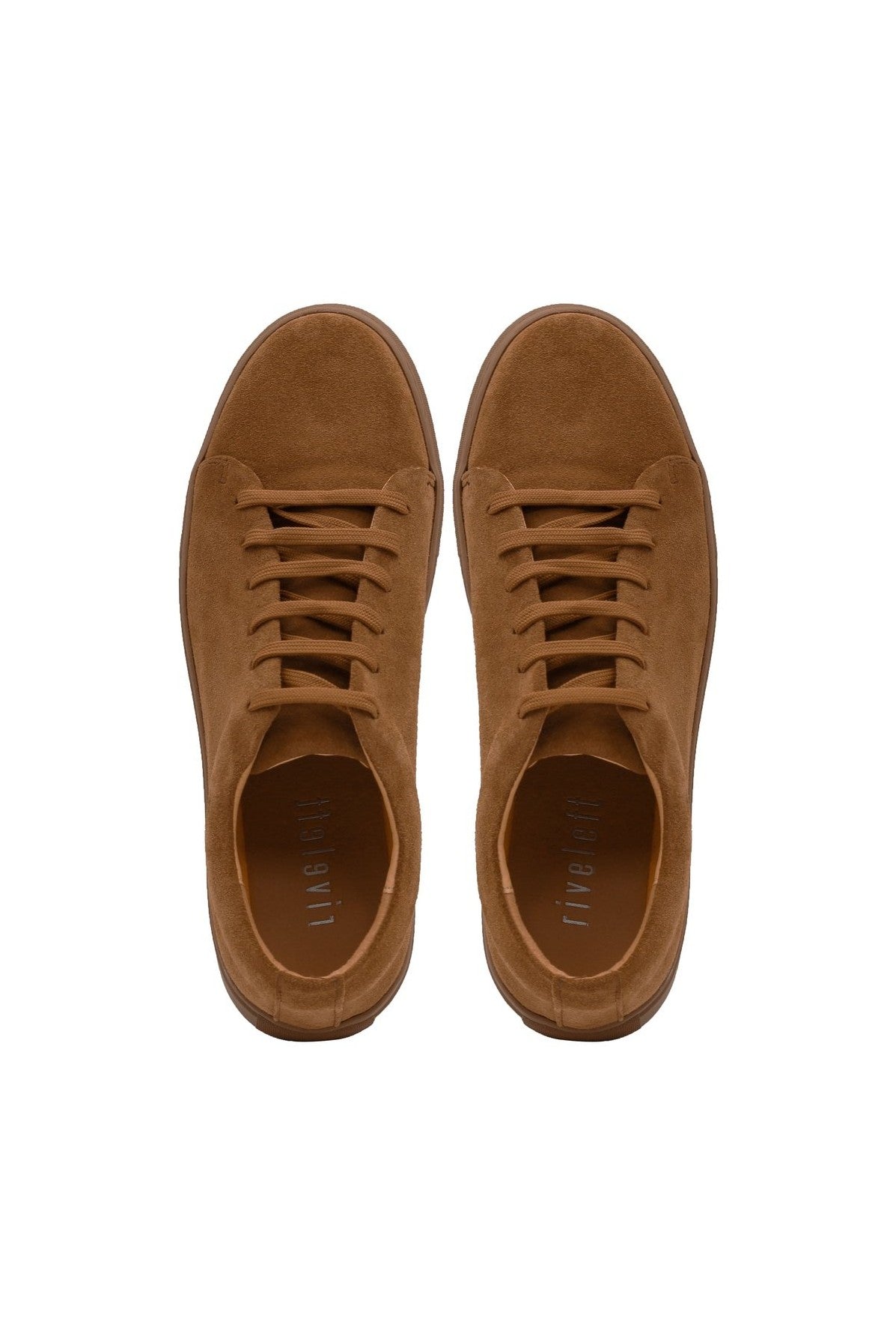SUEDE LEATHER LACE UP SNEAKERS IN TAN