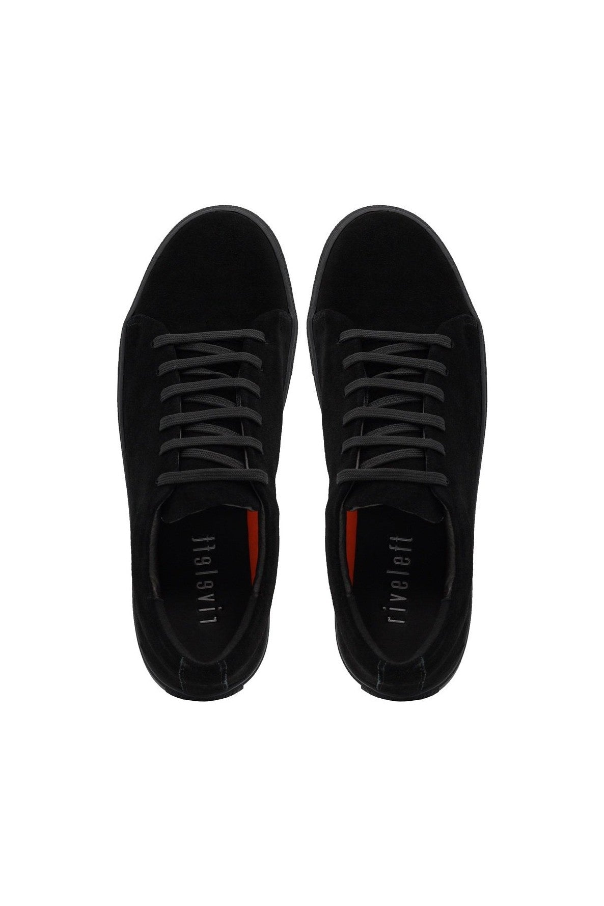 SUEDE LEATHER LACE UP SNEAKERS IN BLACK