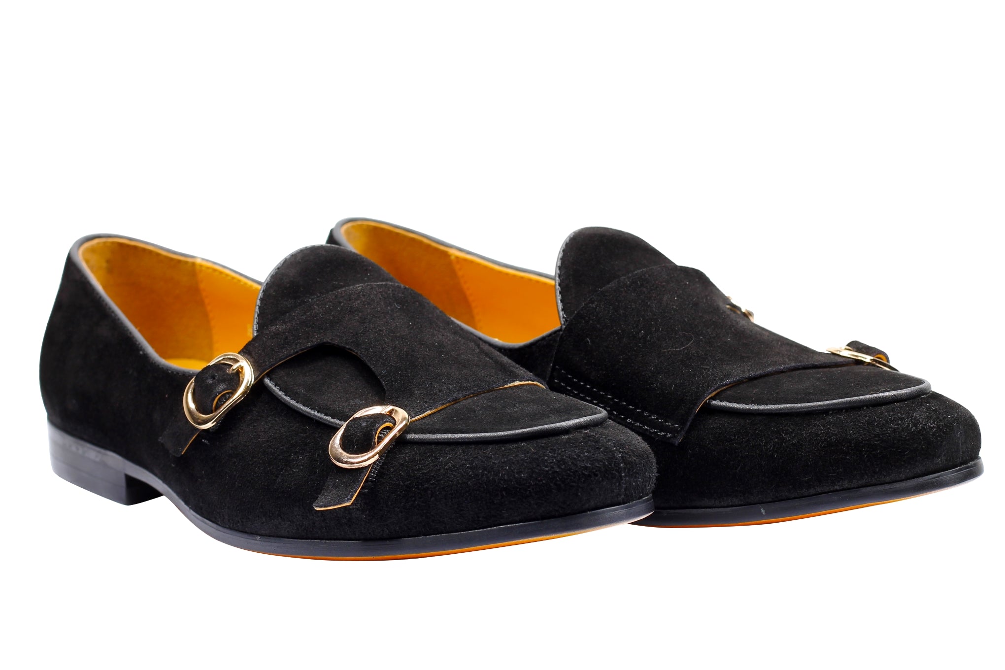 BLACK SUEDE DOUBLE BUCKLE LOAFER