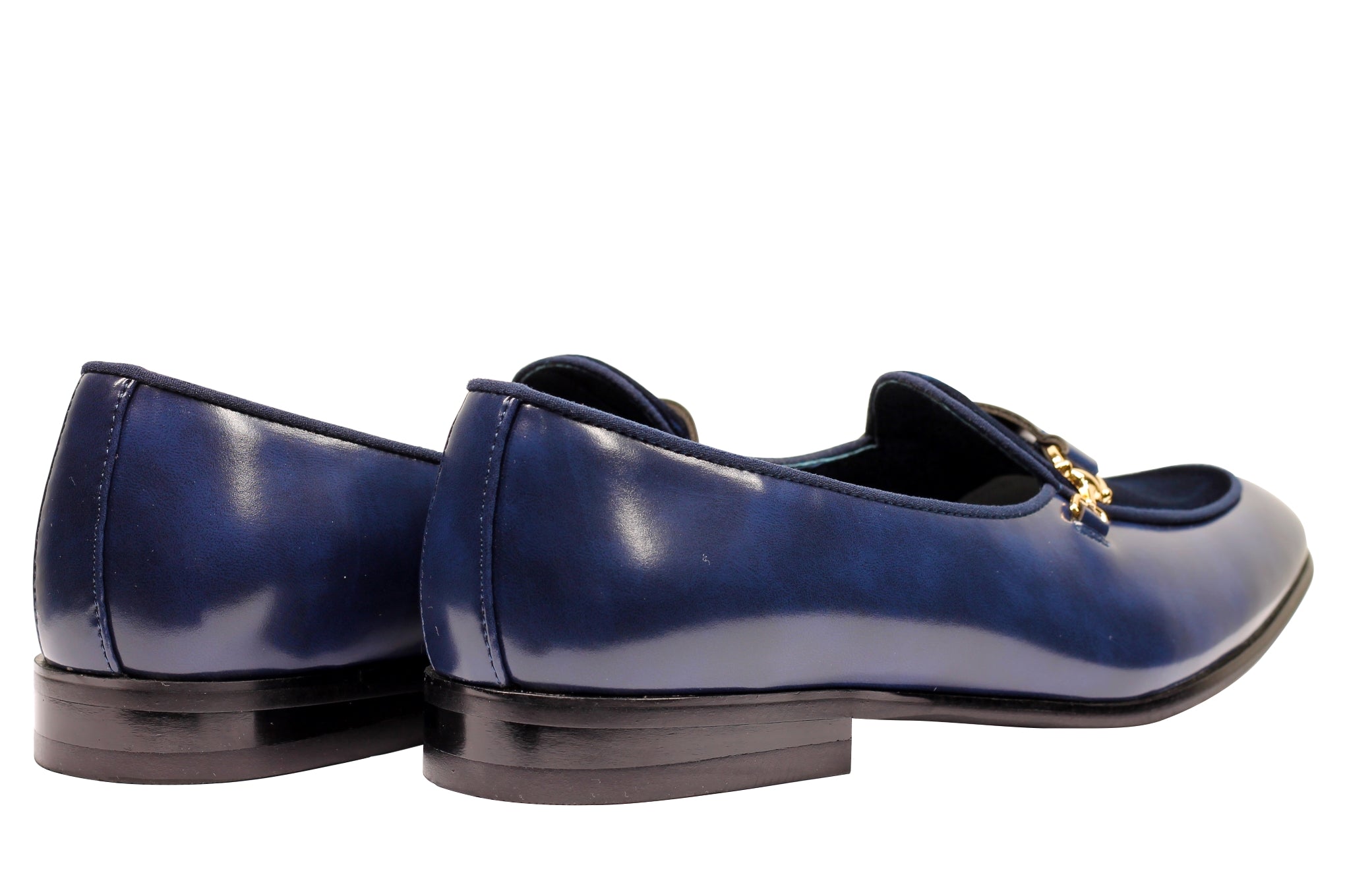 LEATHER & VELVET LOAFERS WITH DECORATIVE MONK STRAP