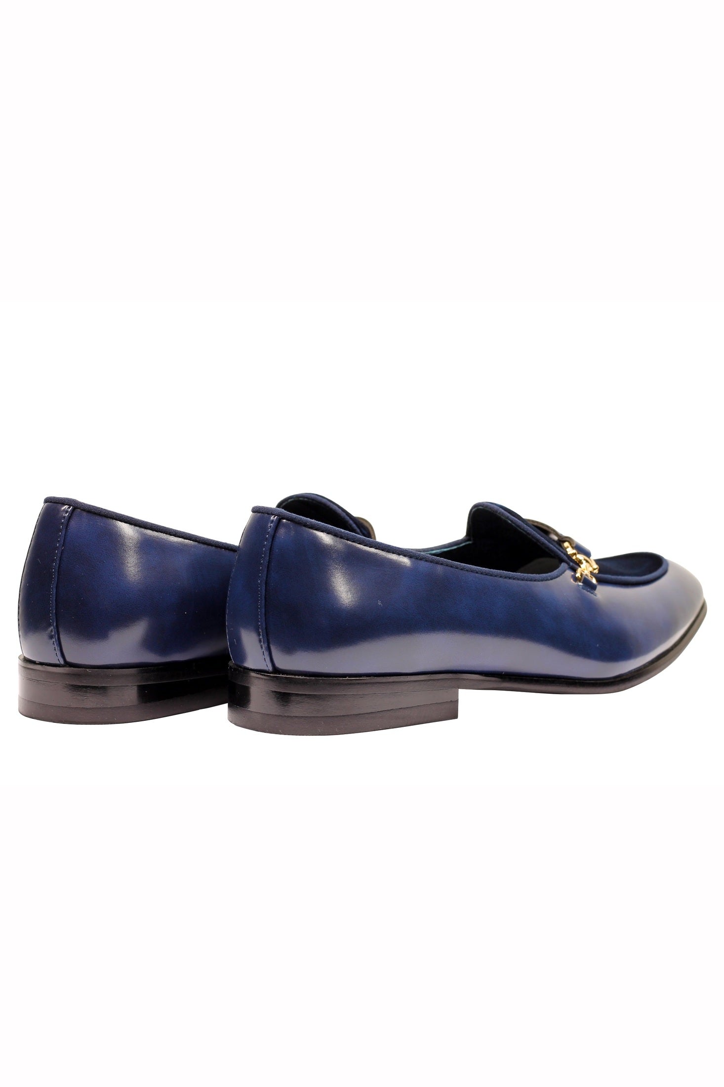 LEATHER & VELVET LOAFERS WITH DECORATIVE MONK STRAP