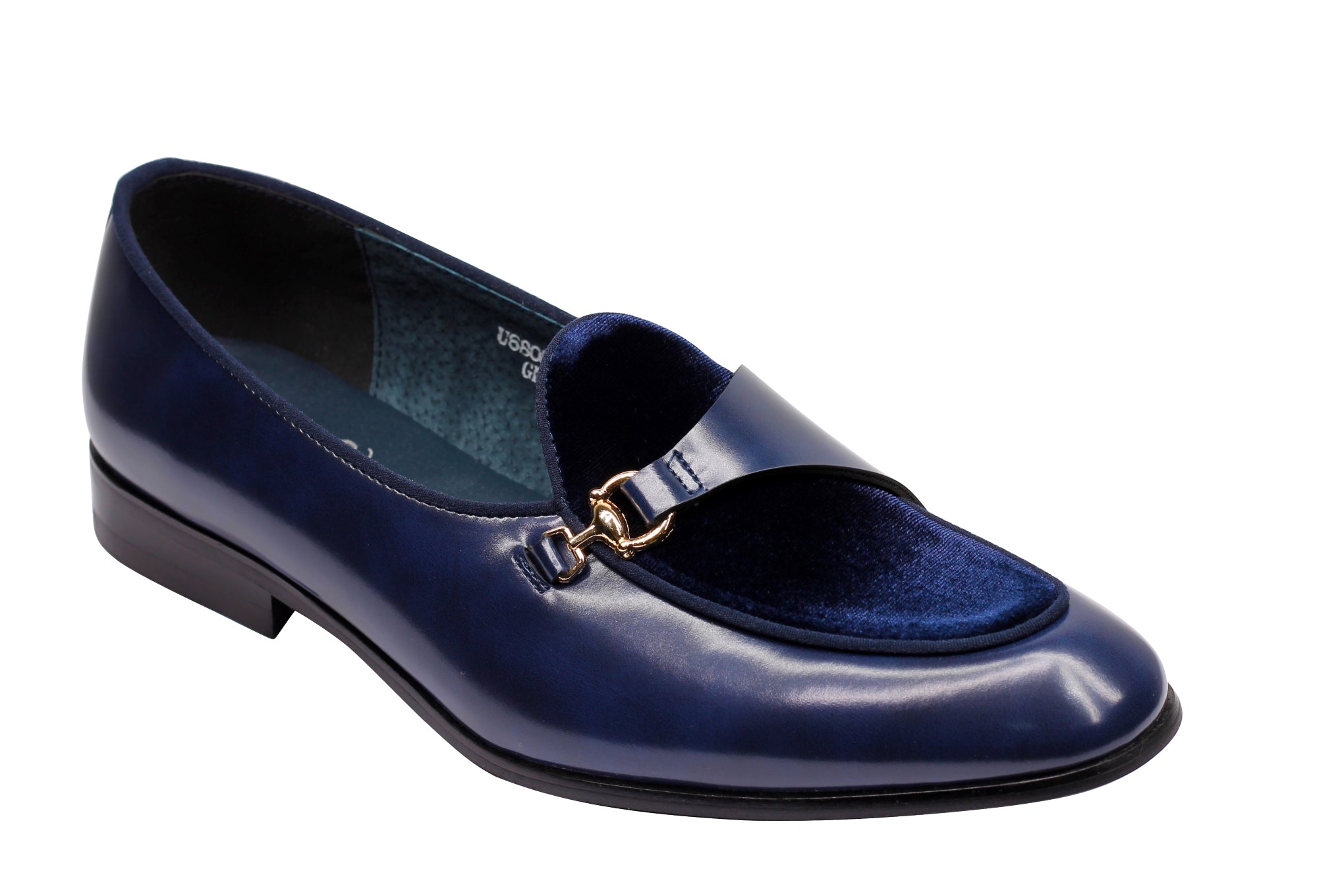 LEATHER & VELVET LOAFERS WITH DECORATIVE MONK STRAP