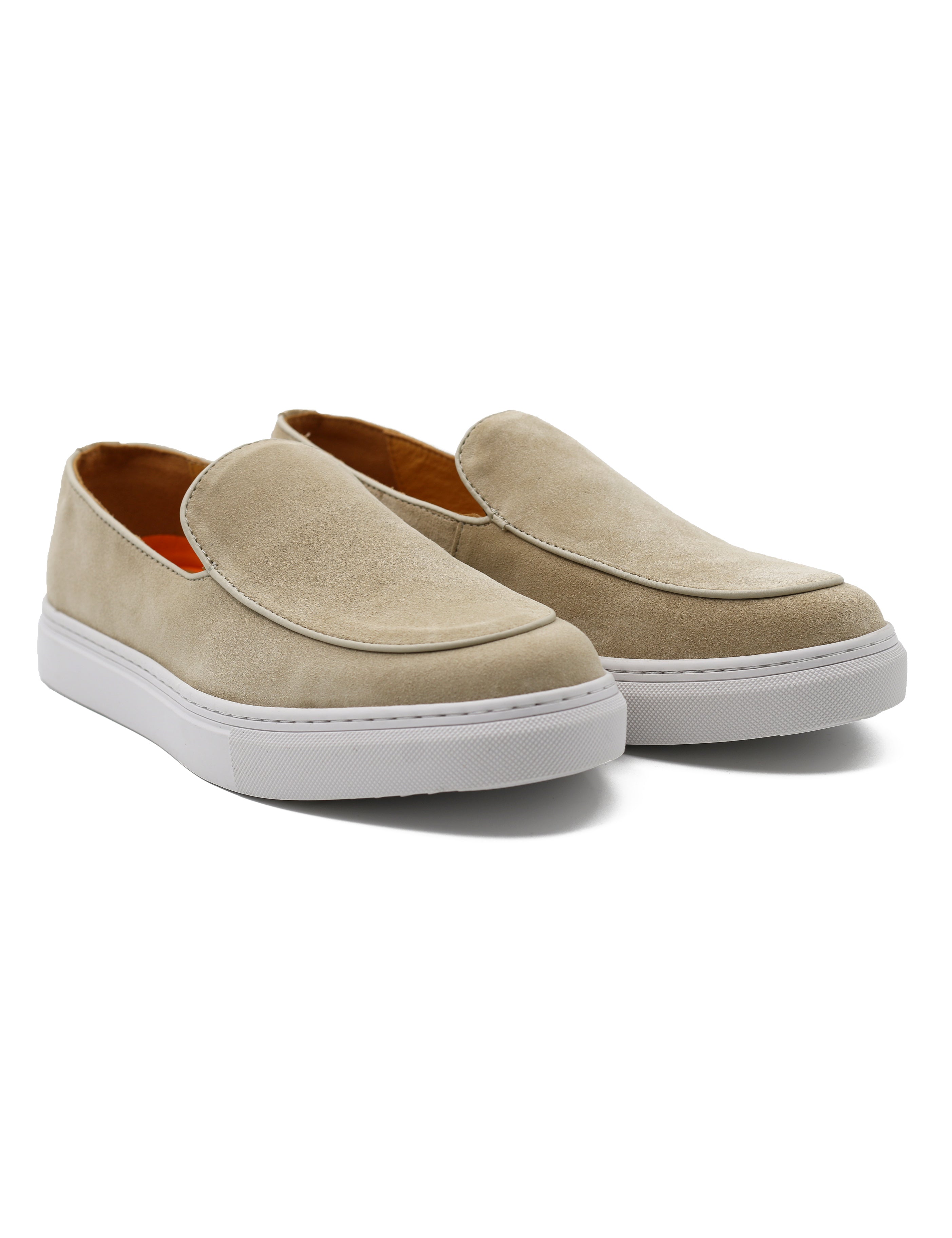 Beige Suede Leather Loafers