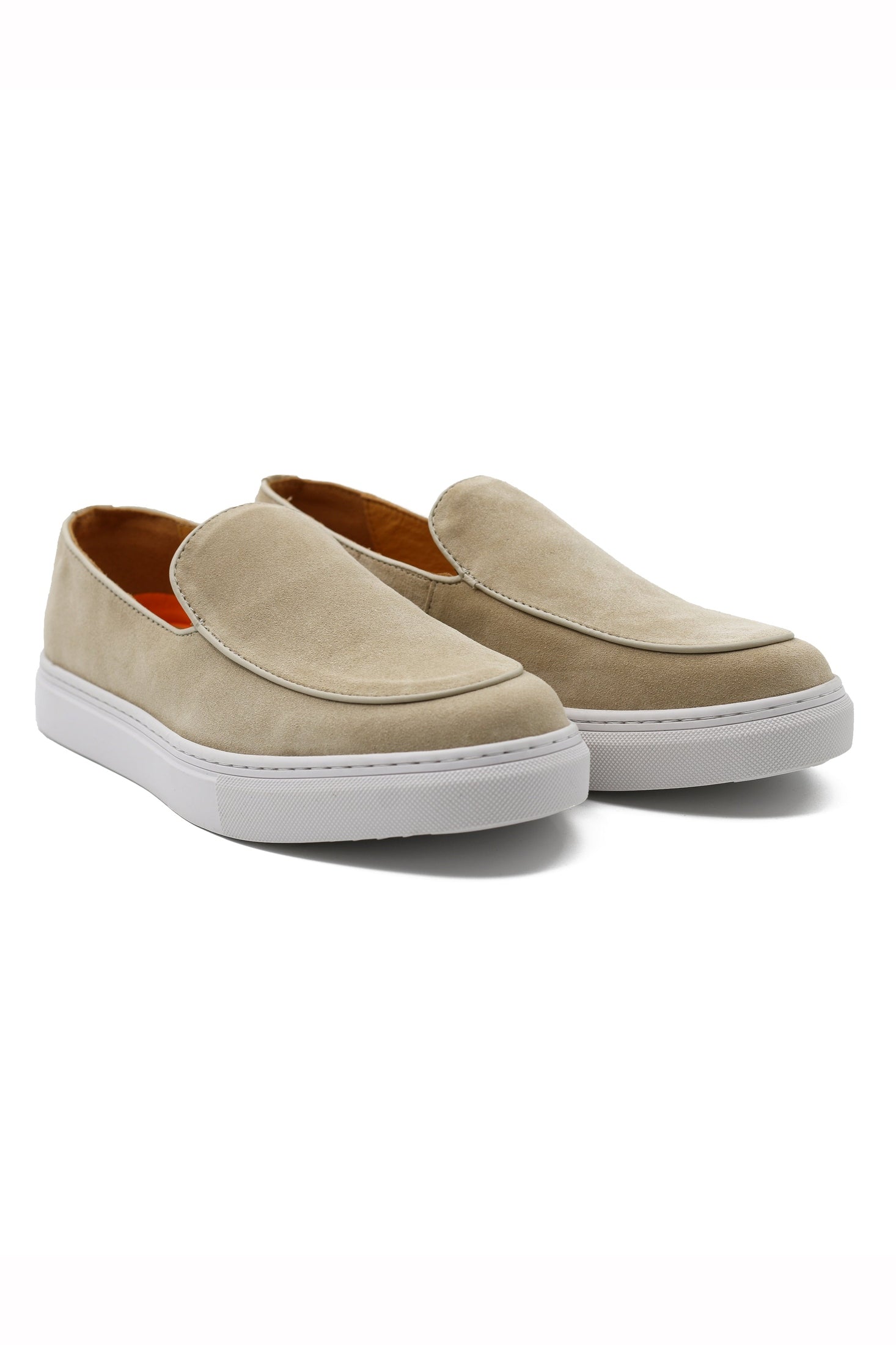 Beige Suede Leather Loafers
