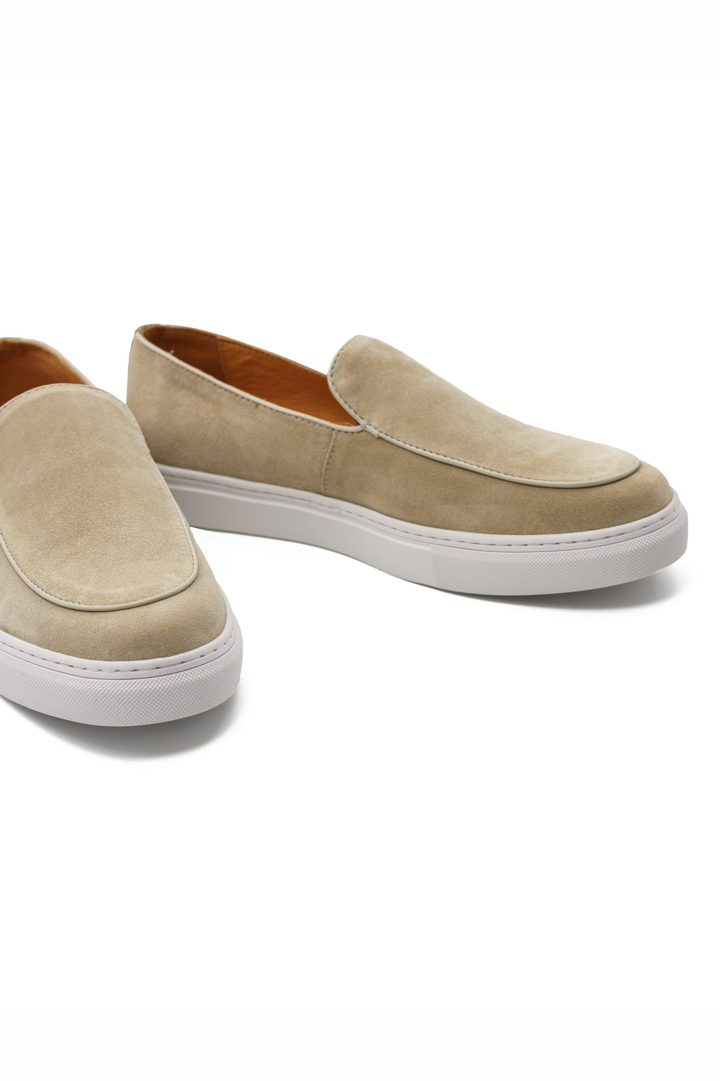 Beige Suede Leather Loafers