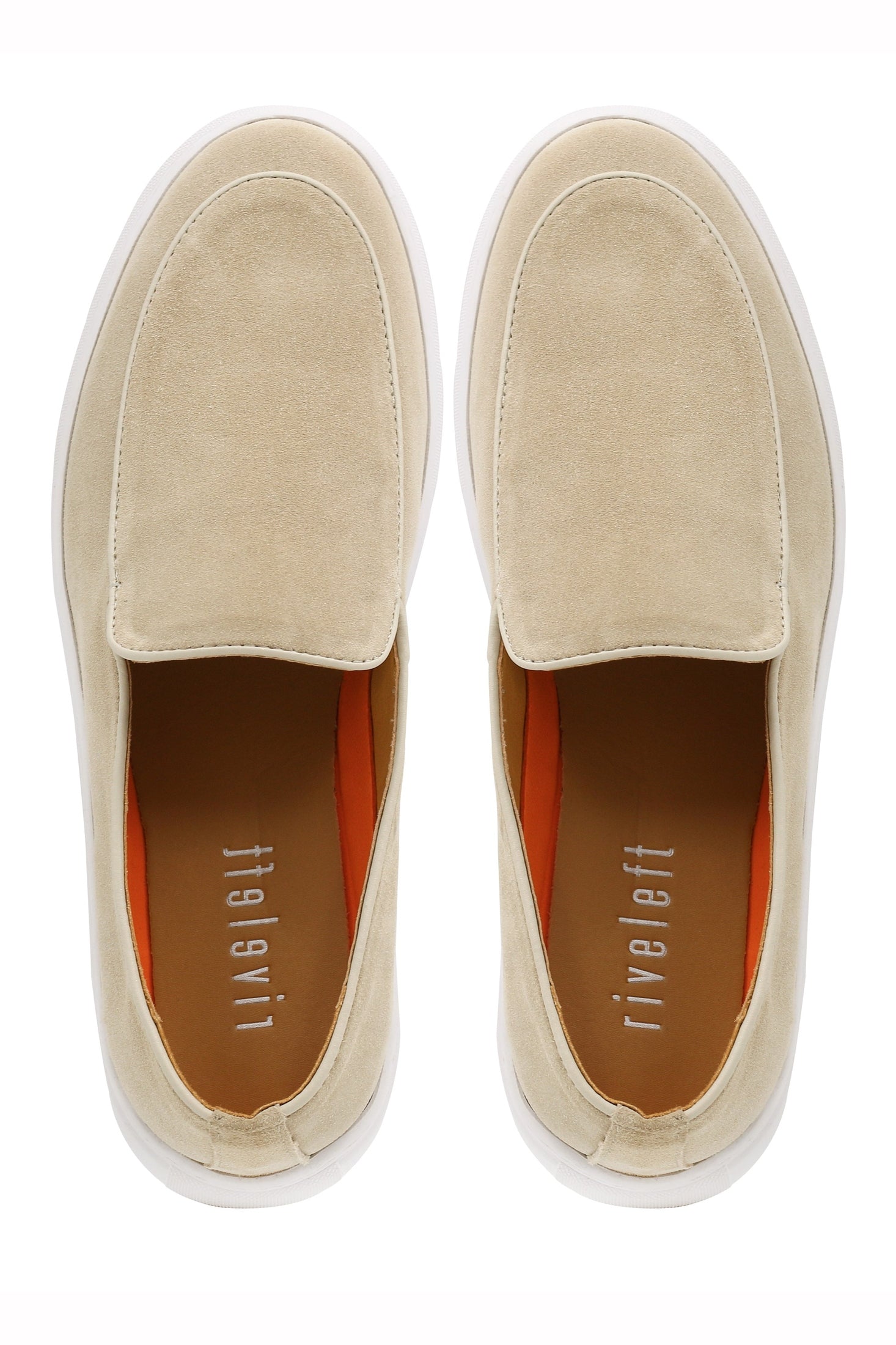 Beige Suede Leather Loafers