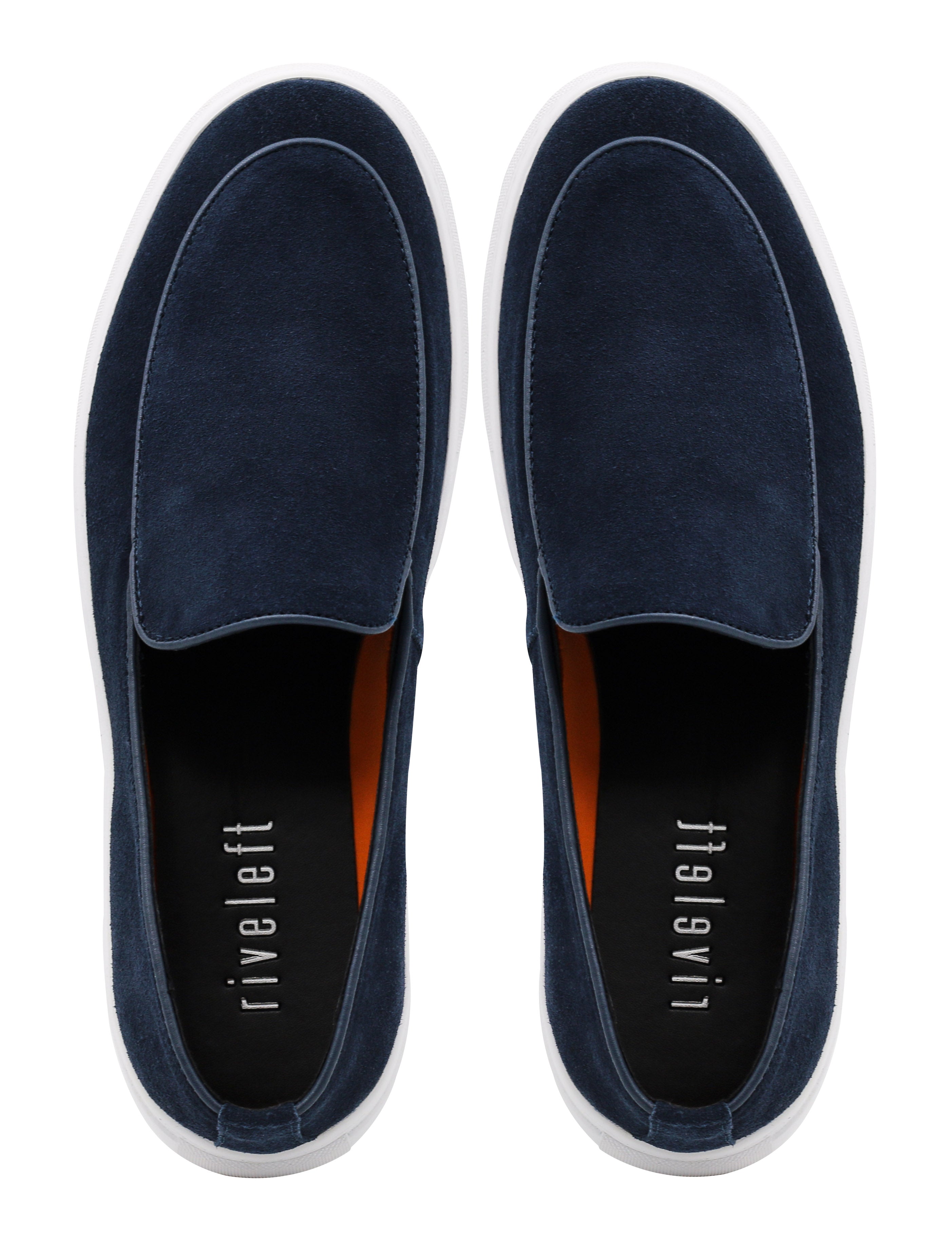 NAVY SUEDE LEATHER LOAFERS