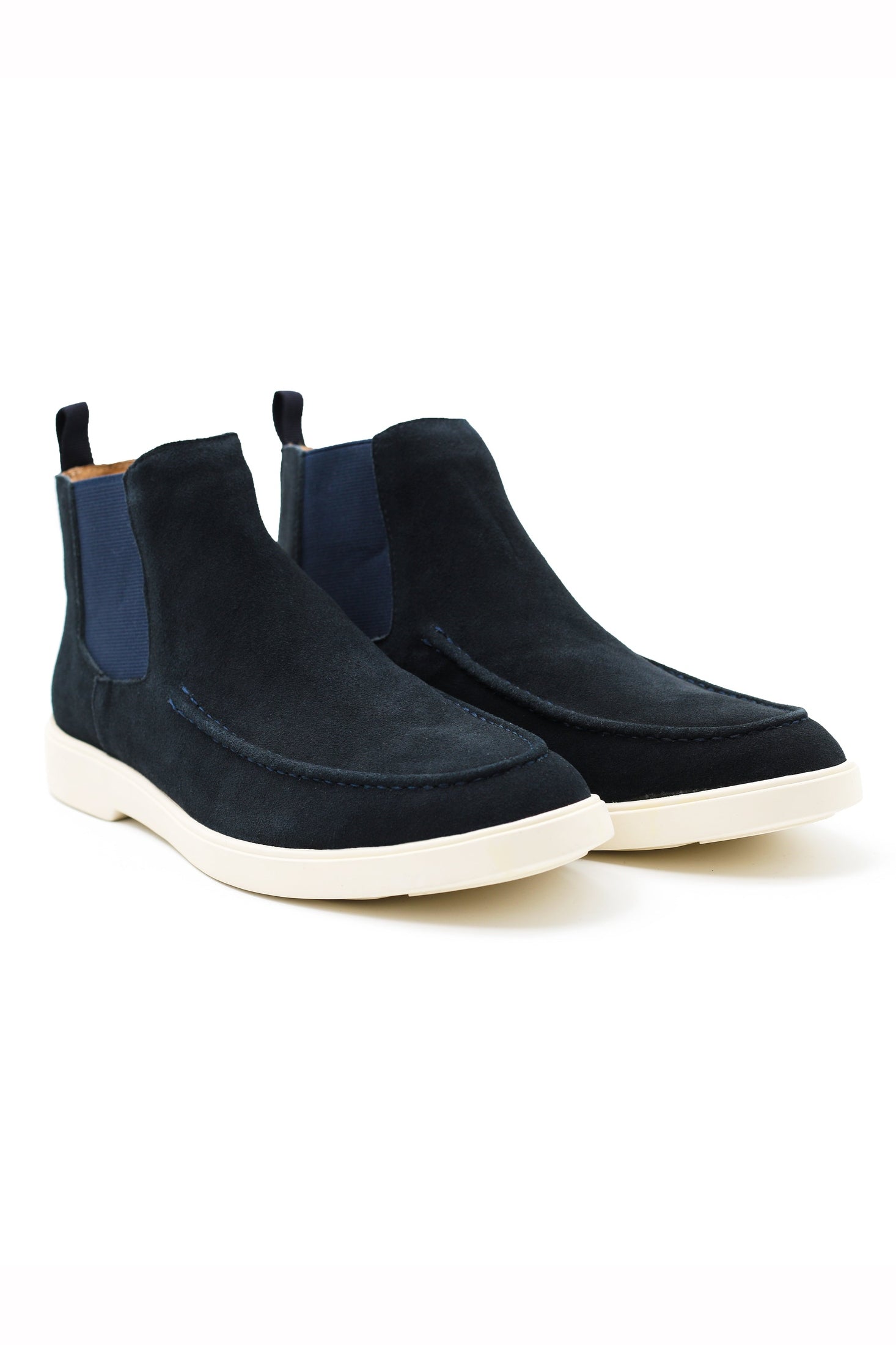 DARK NAVY SUEDE CHELSEA BOOTS LOW TOP