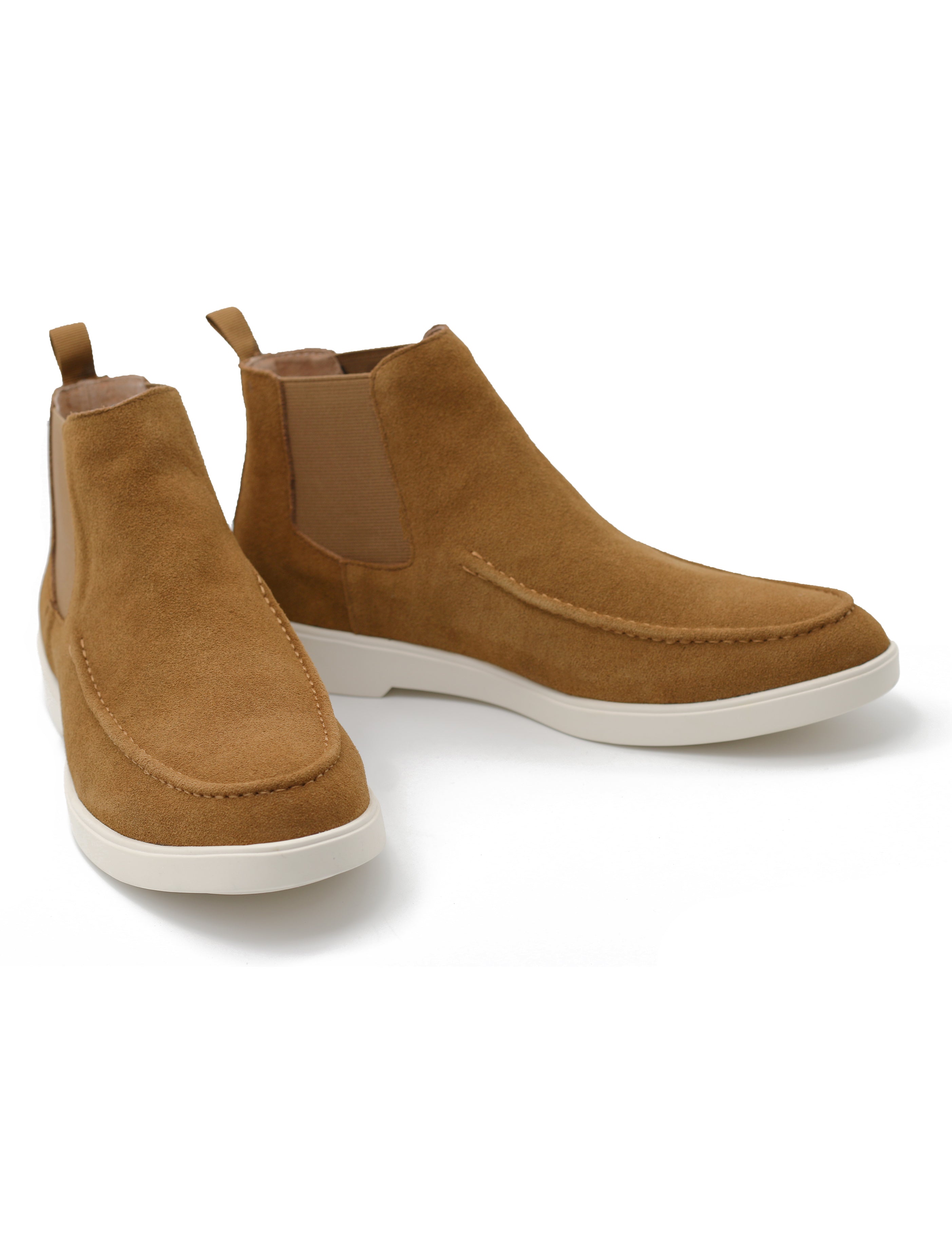 TAN SUEDE CHELSEA BOOTS LOW TOP