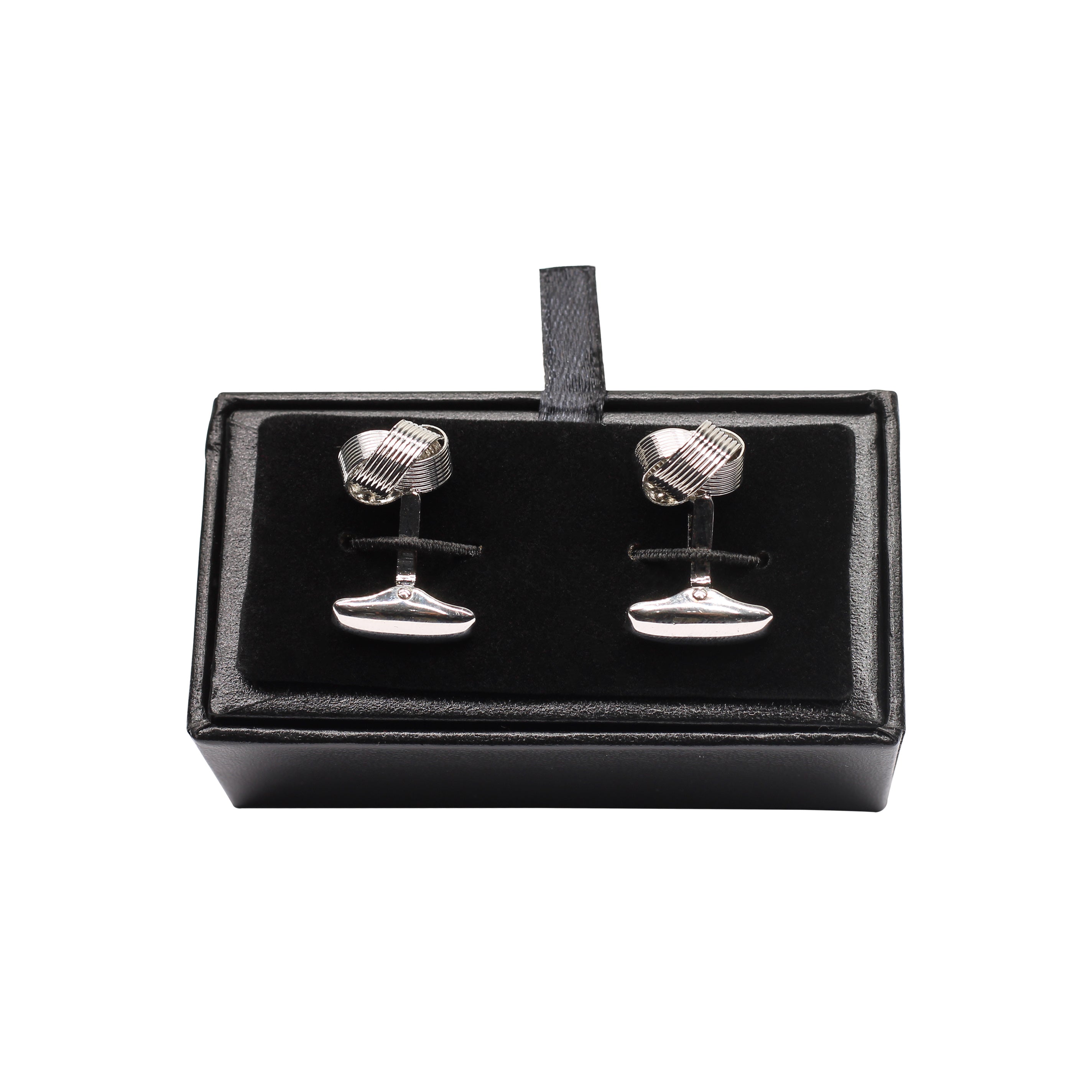 FINE WIRE SILVER KNOT CUFFLINKS