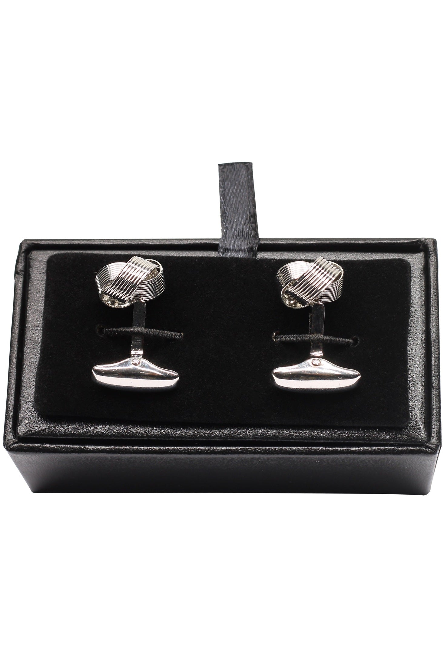 FINE WIRE SILVER KNOT CUFFLINKS