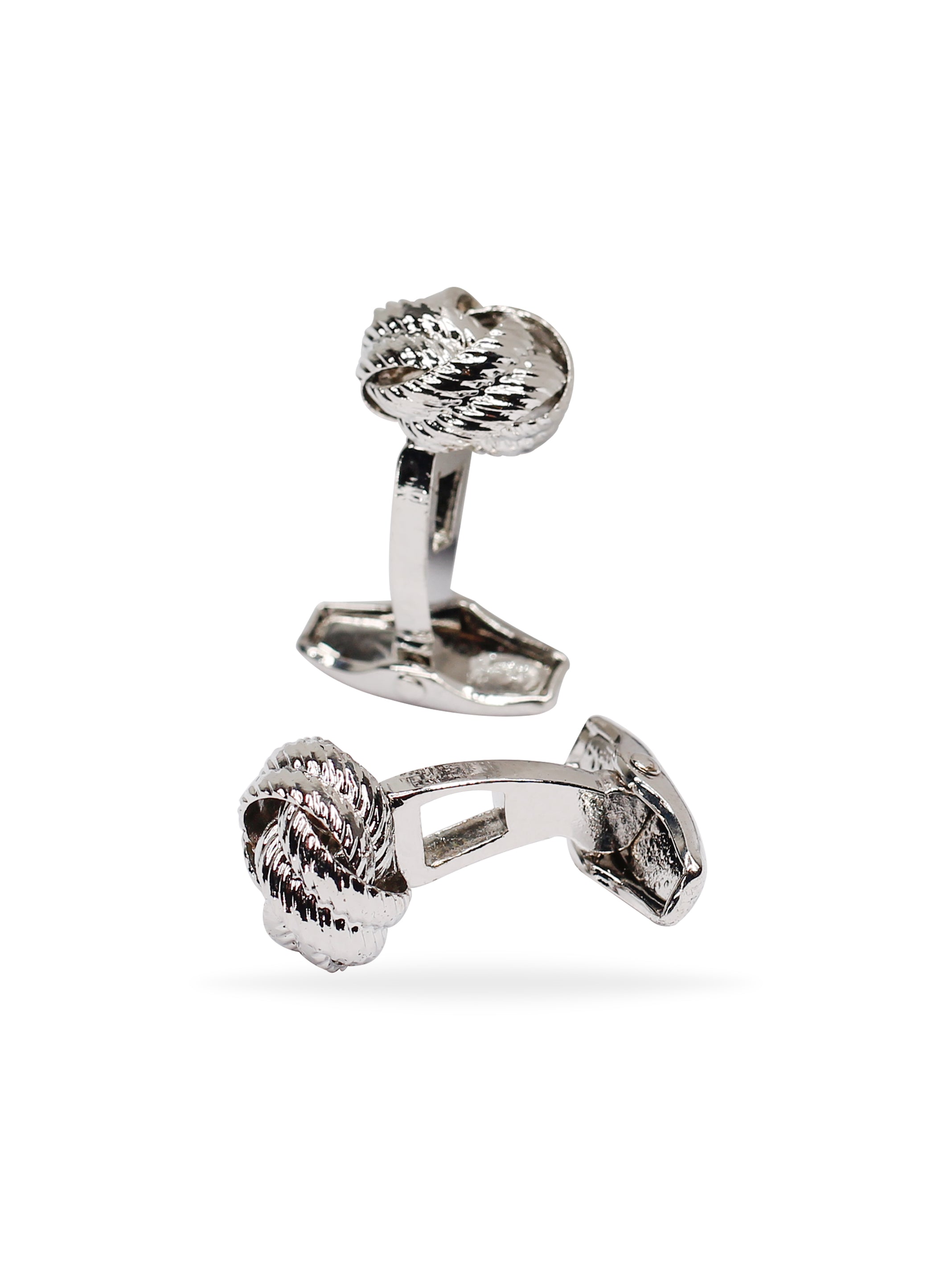 SILVER KNOT BALL CUFFLINKS