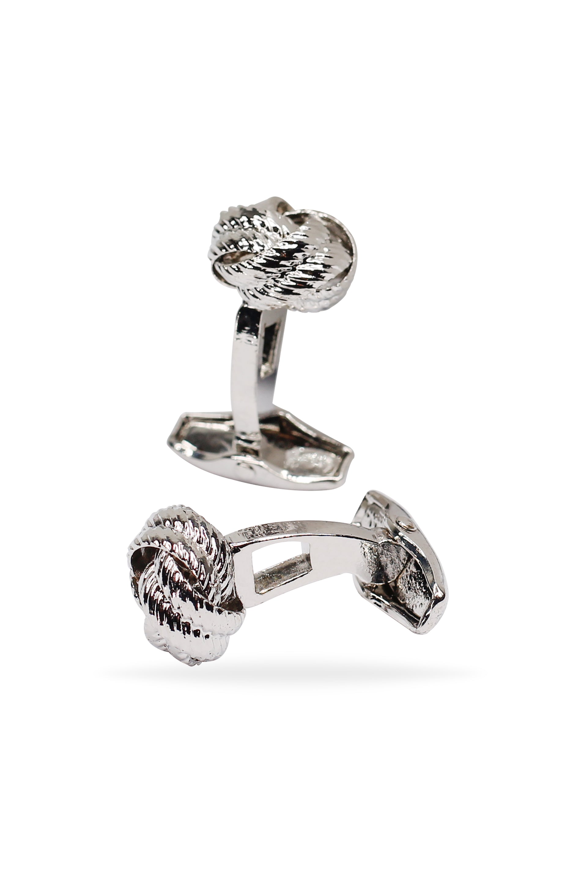 SILVER KNOT BALL CUFFLINKS