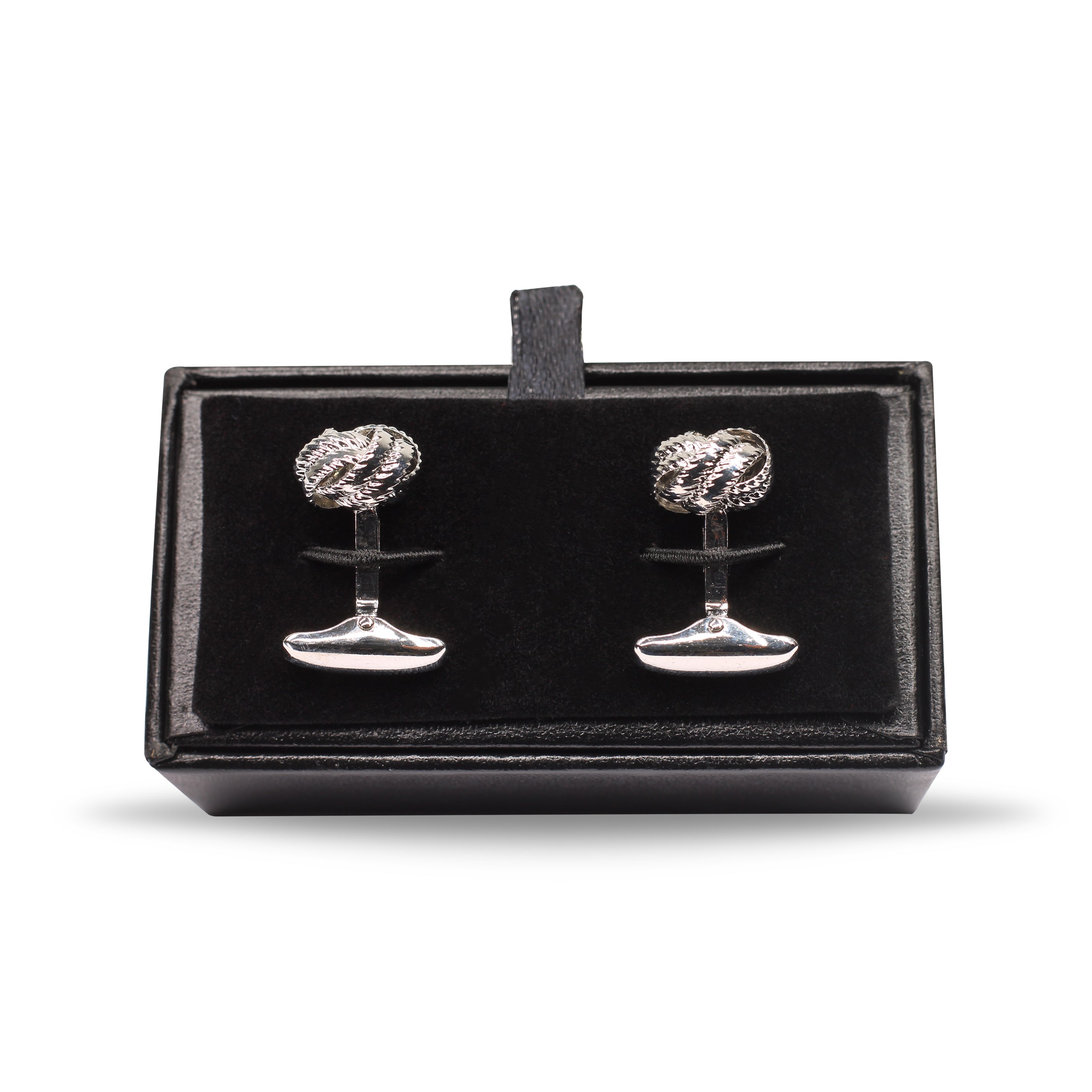 SILVER KNOT BALL CUFFLINKS