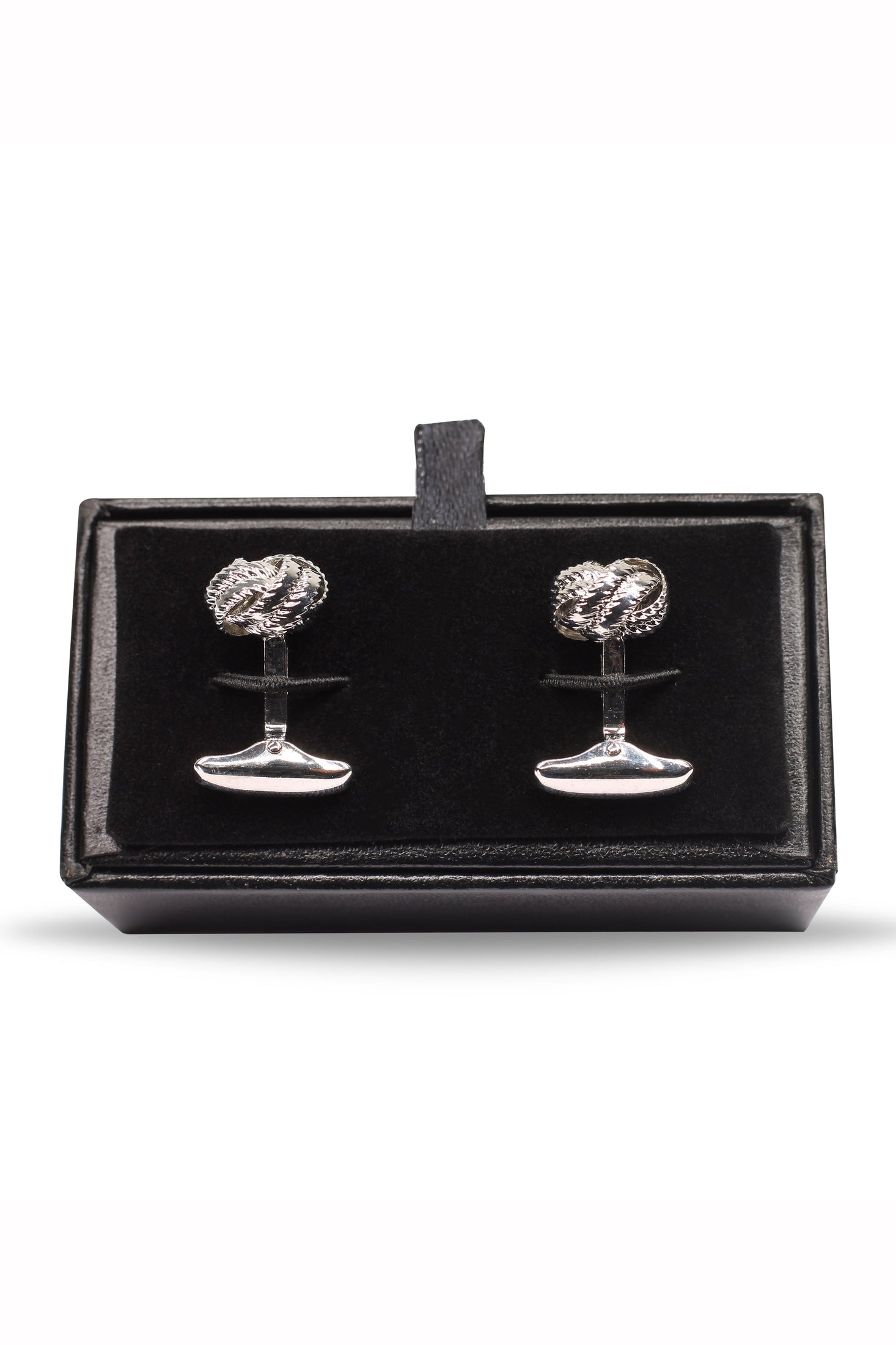 SILVER KNOT BALL CUFFLINKS