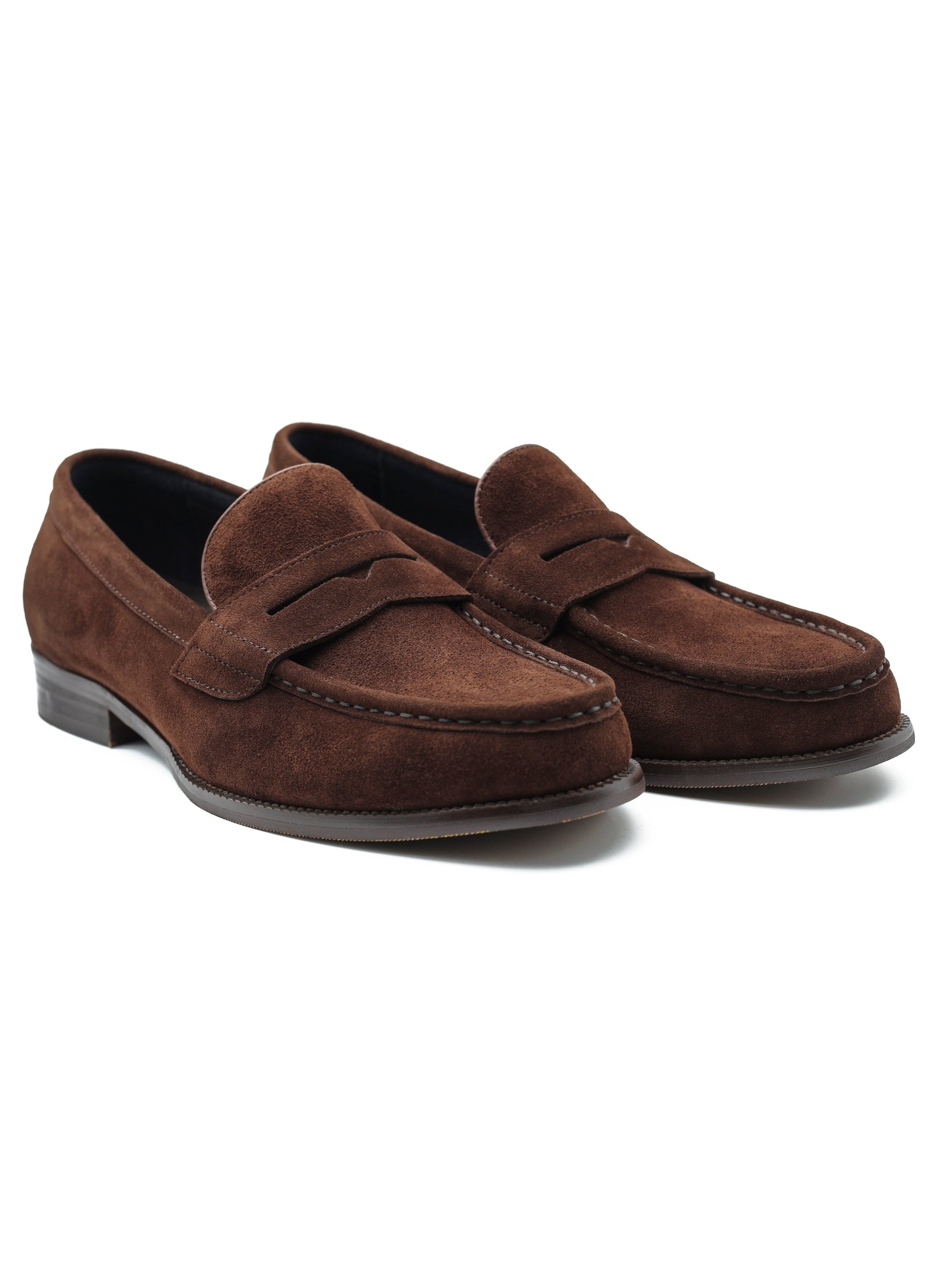 BROWN SUEDE LEATHER PENNY LOAFERS