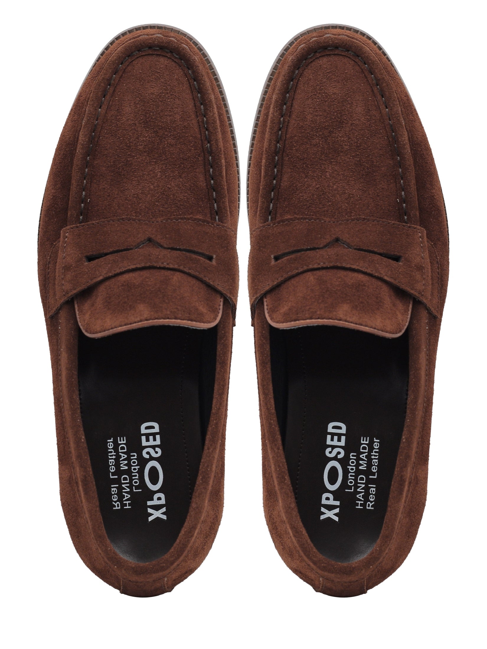 BROWN SUEDE LEATHER PENNY LOAFERS