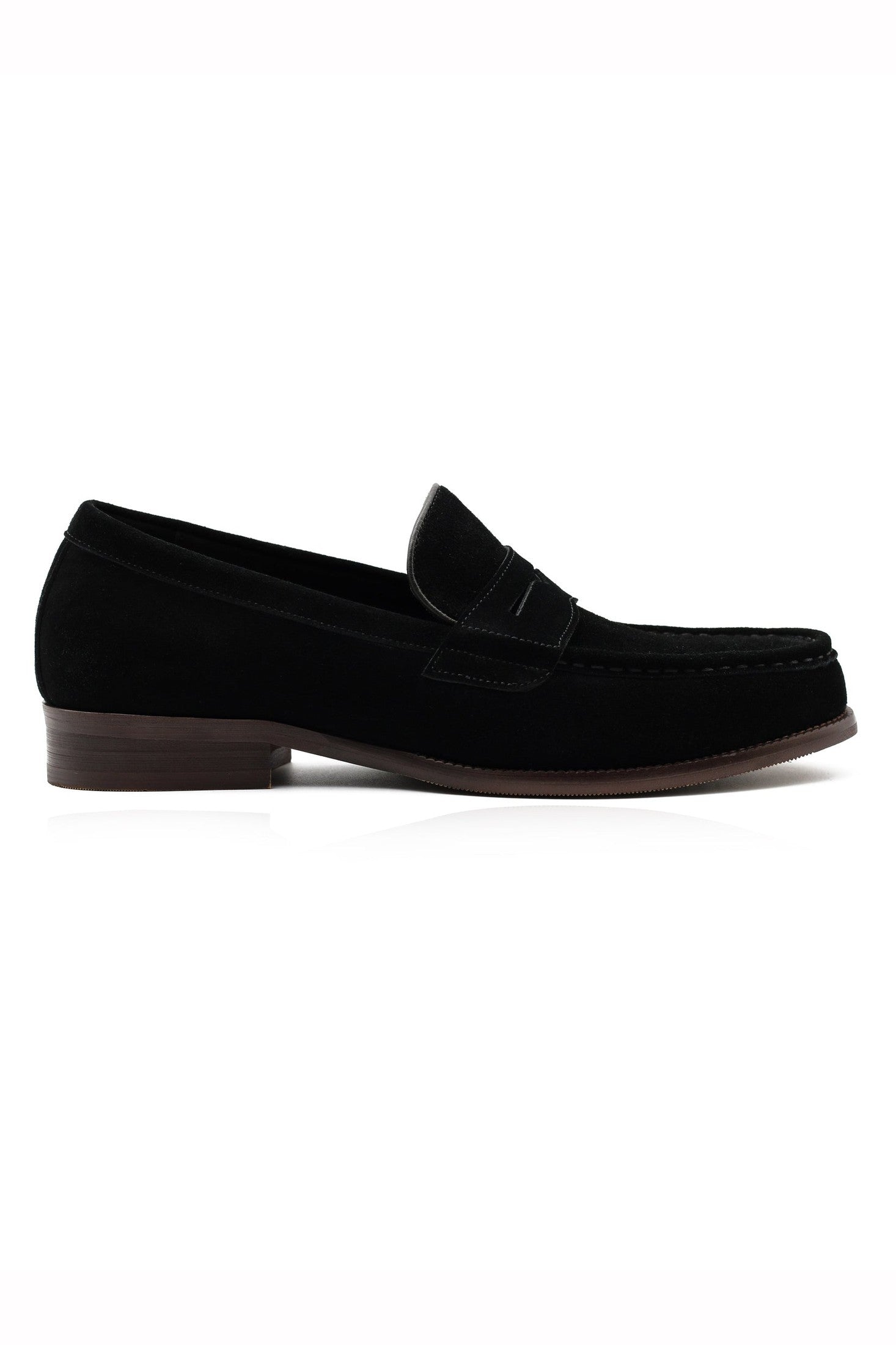 BLACK SUEDE LEATHER PENNY LOAFERS
