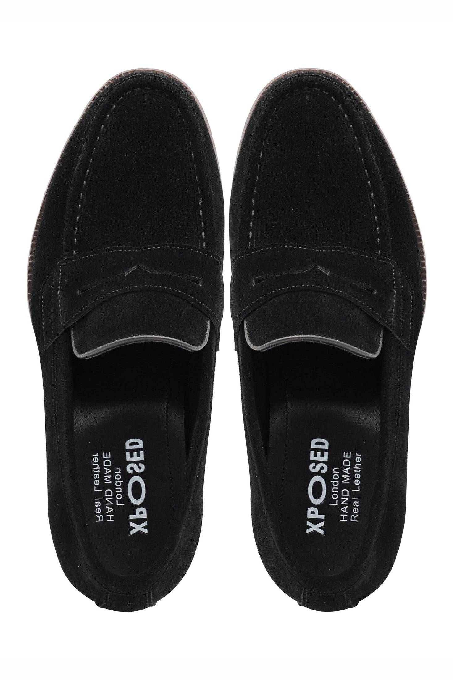 BLACK SUEDE LEATHER PENNY LOAFERS