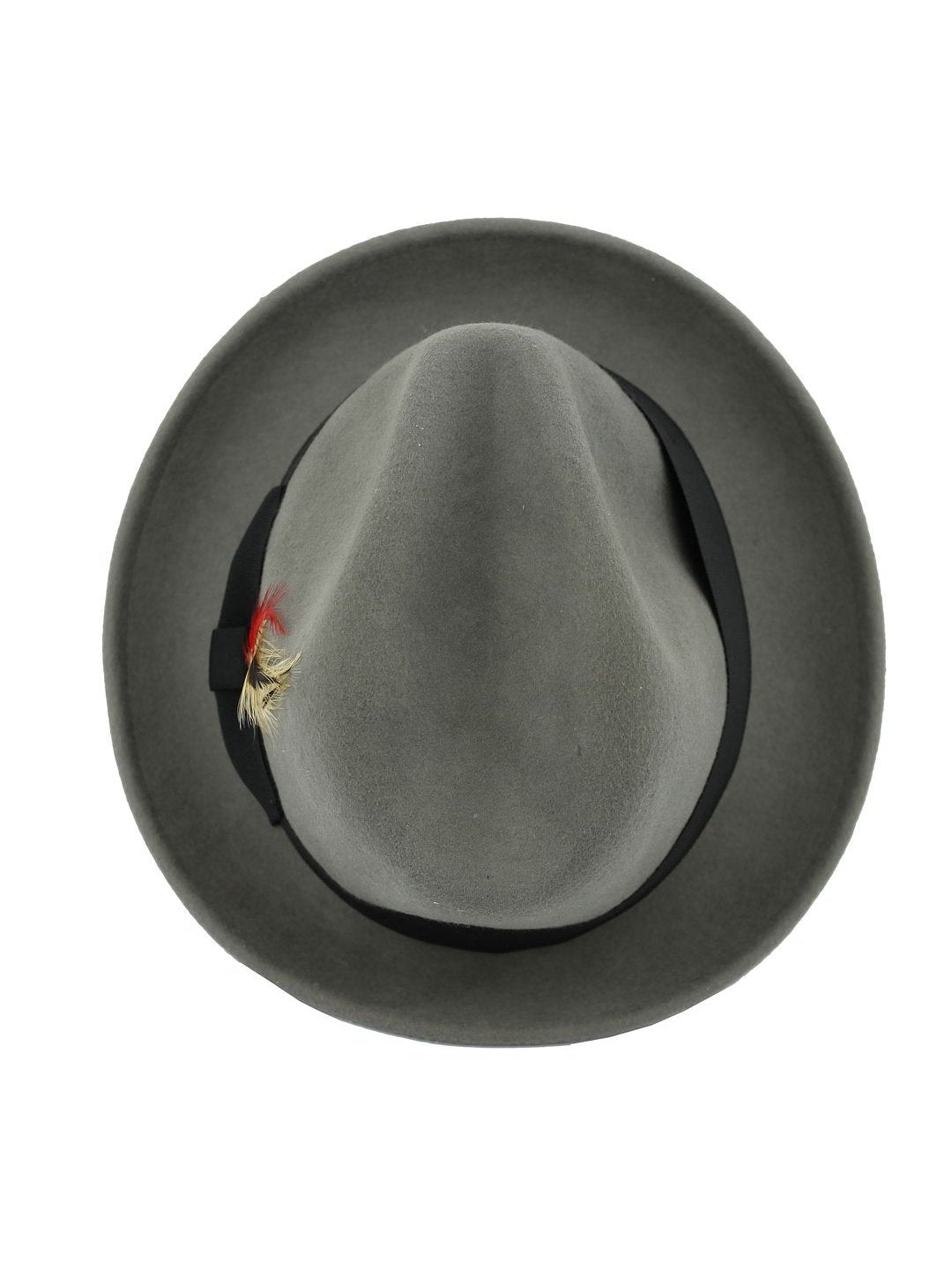 Feather Grey Hat 100% Felt Wool Crushable Fedora Brim - CC308