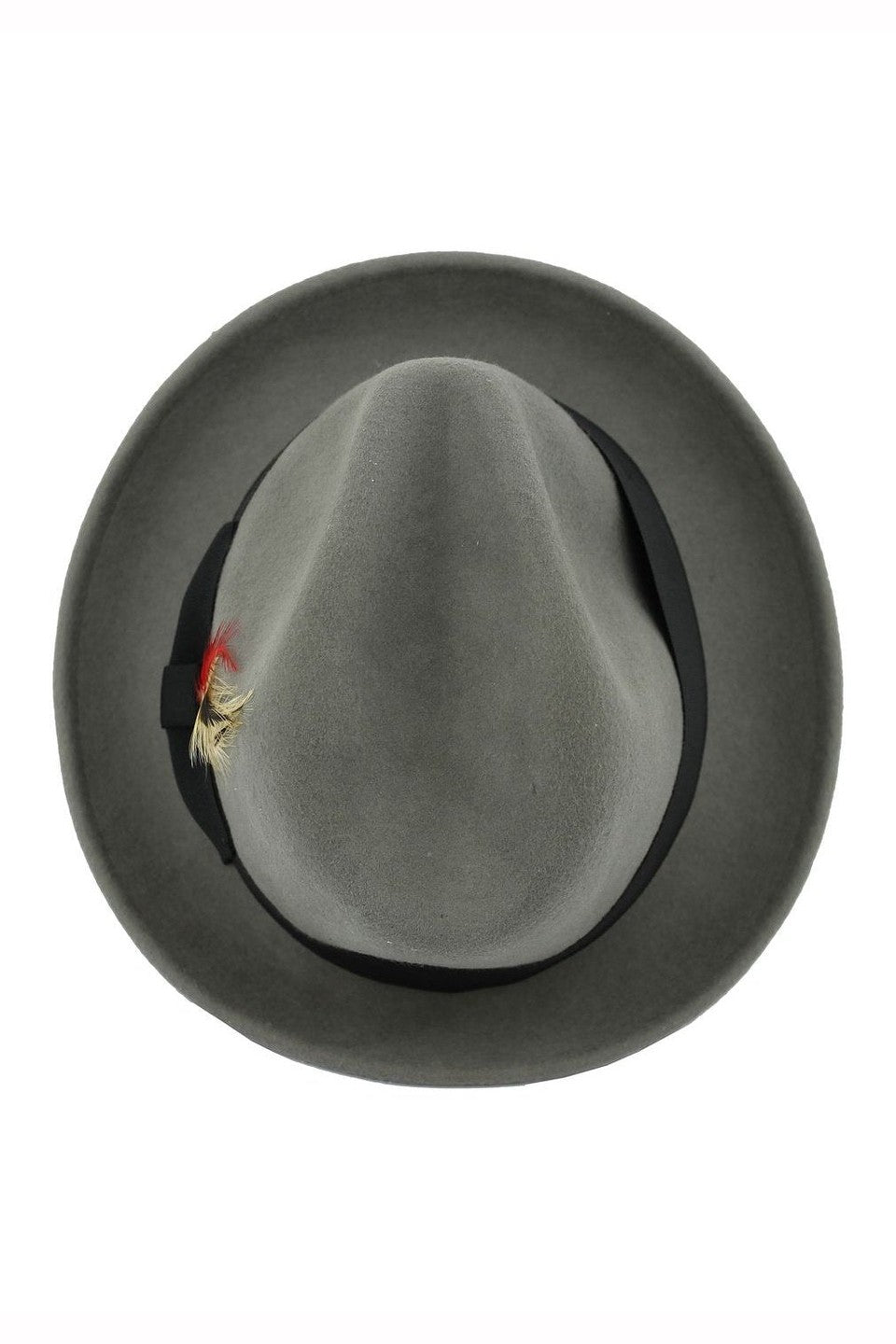 Feather Grey Hat 100% Felt Wool Crushable Fedora Brim - CC308