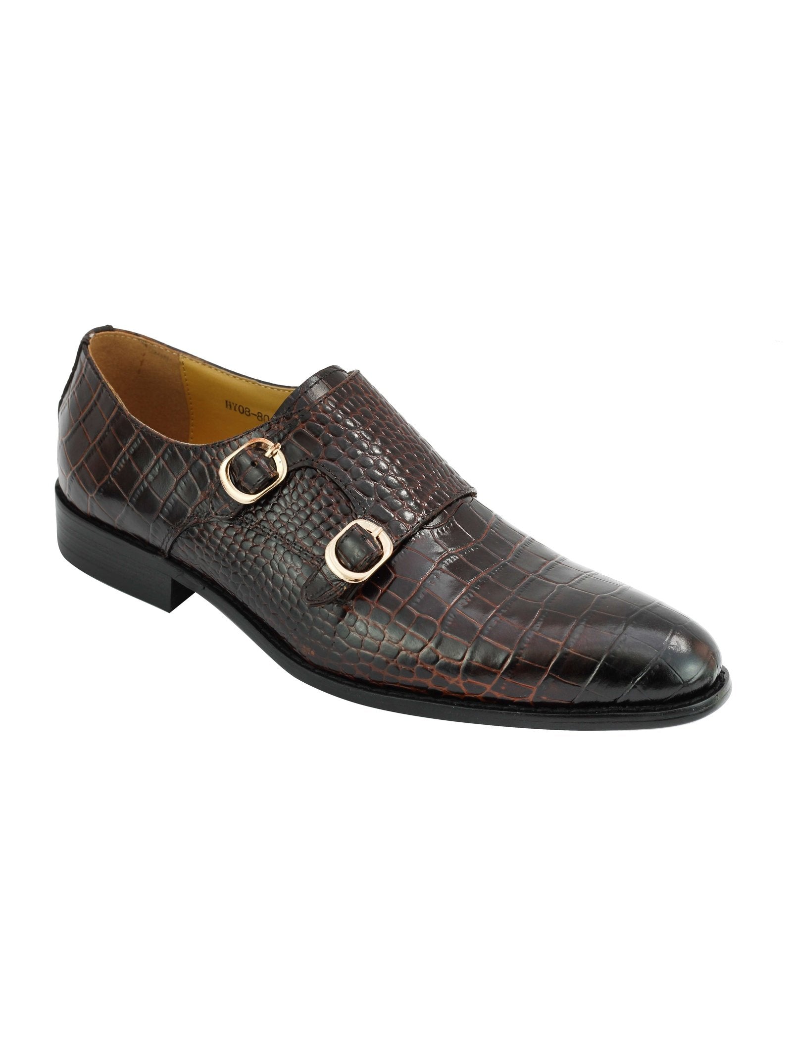 CROC PRINT BROWN DOUBLE MONK
