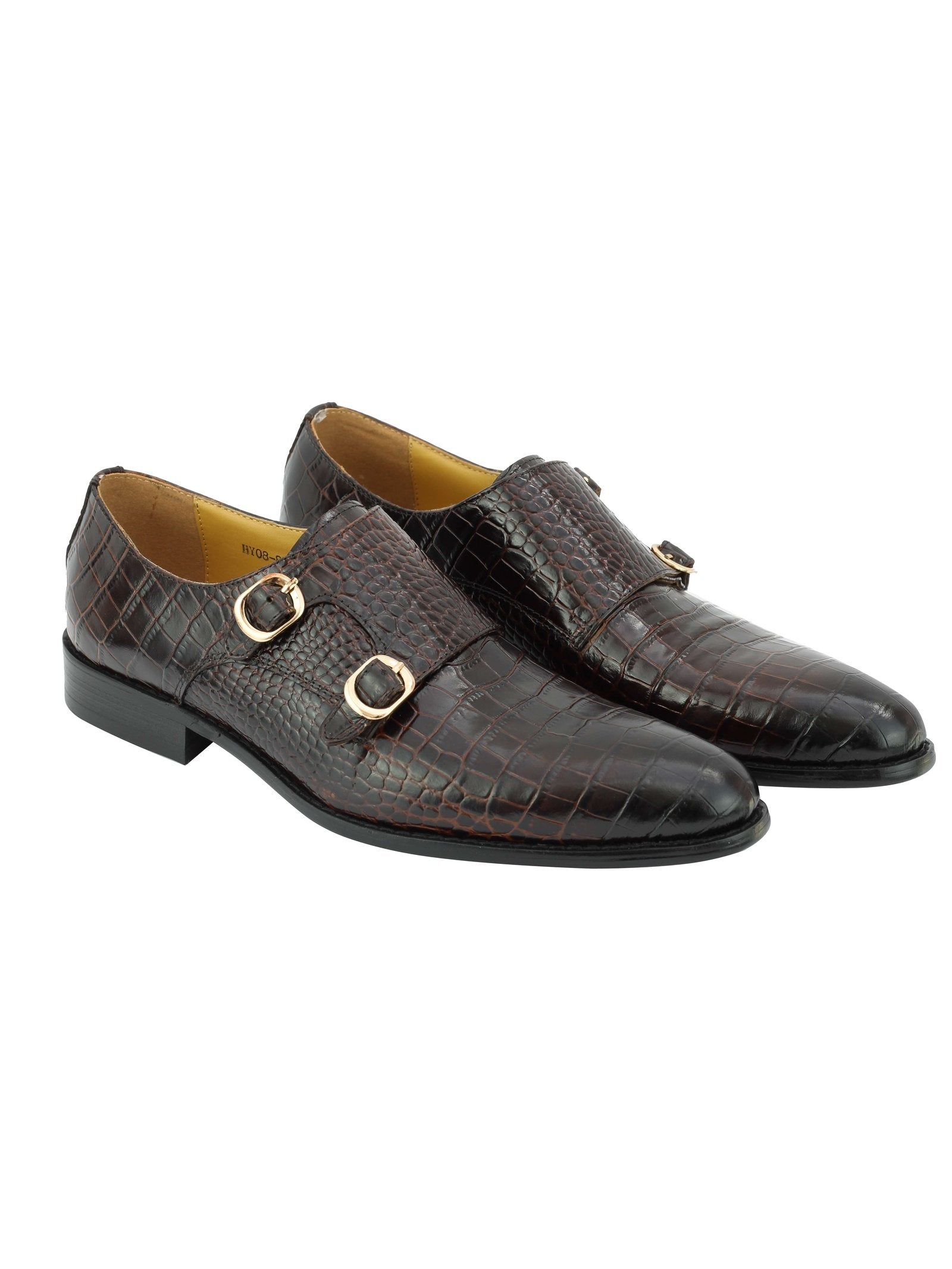CROC PRINT BROWN DOUBLE MONK