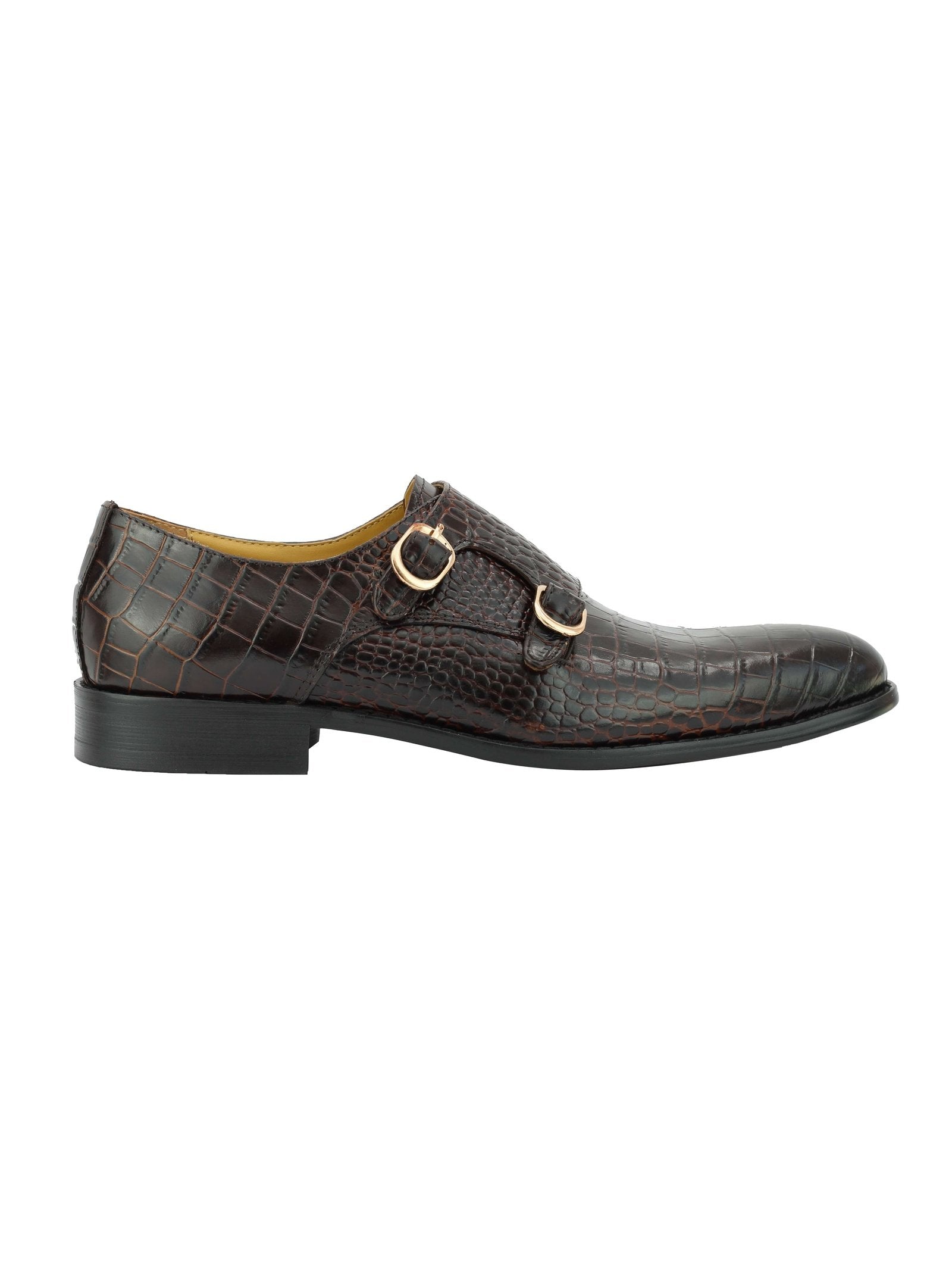 CROC PRINT BROWN DOUBLE MONK