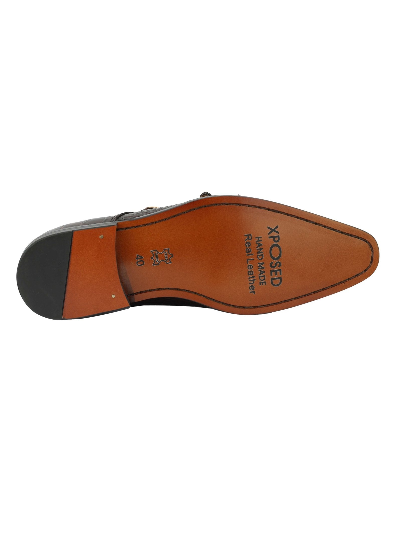 CROC PRINT BROWN DOUBLE MONK