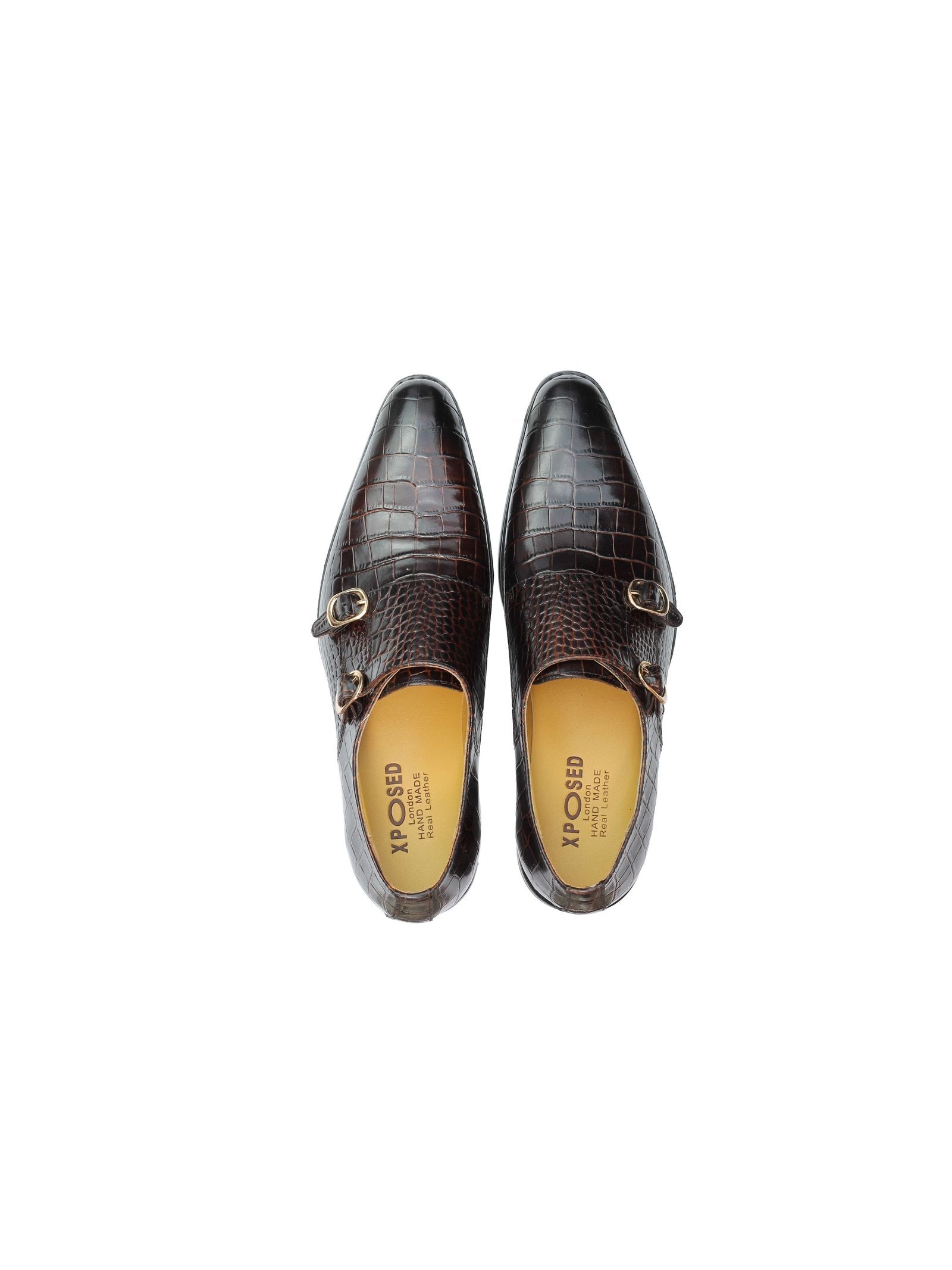 CROC PRINT BROWN DOUBLE MONK