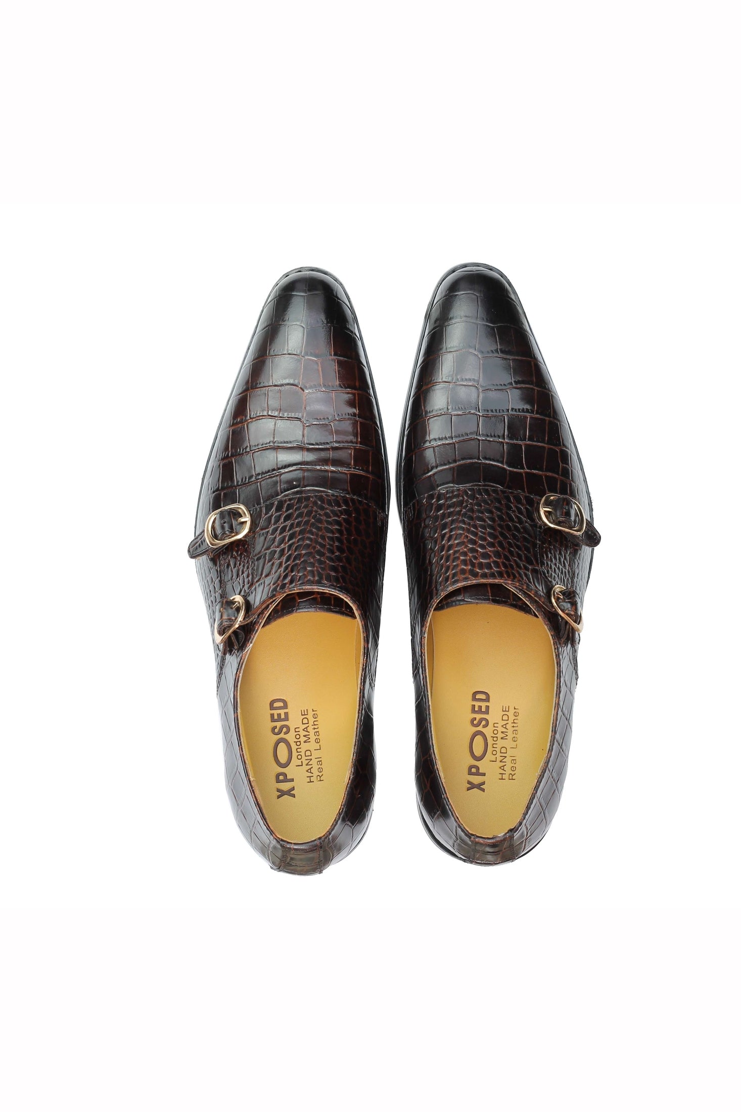 CROC PRINT BROWN DOUBLE MONK