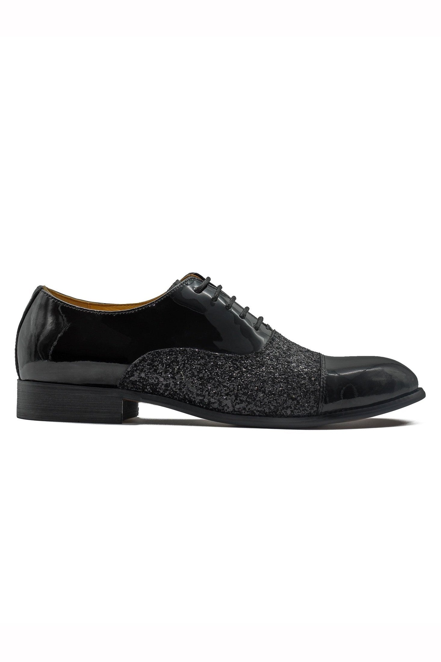 BLACK PATENT GLITTER DECOR OXFORDS