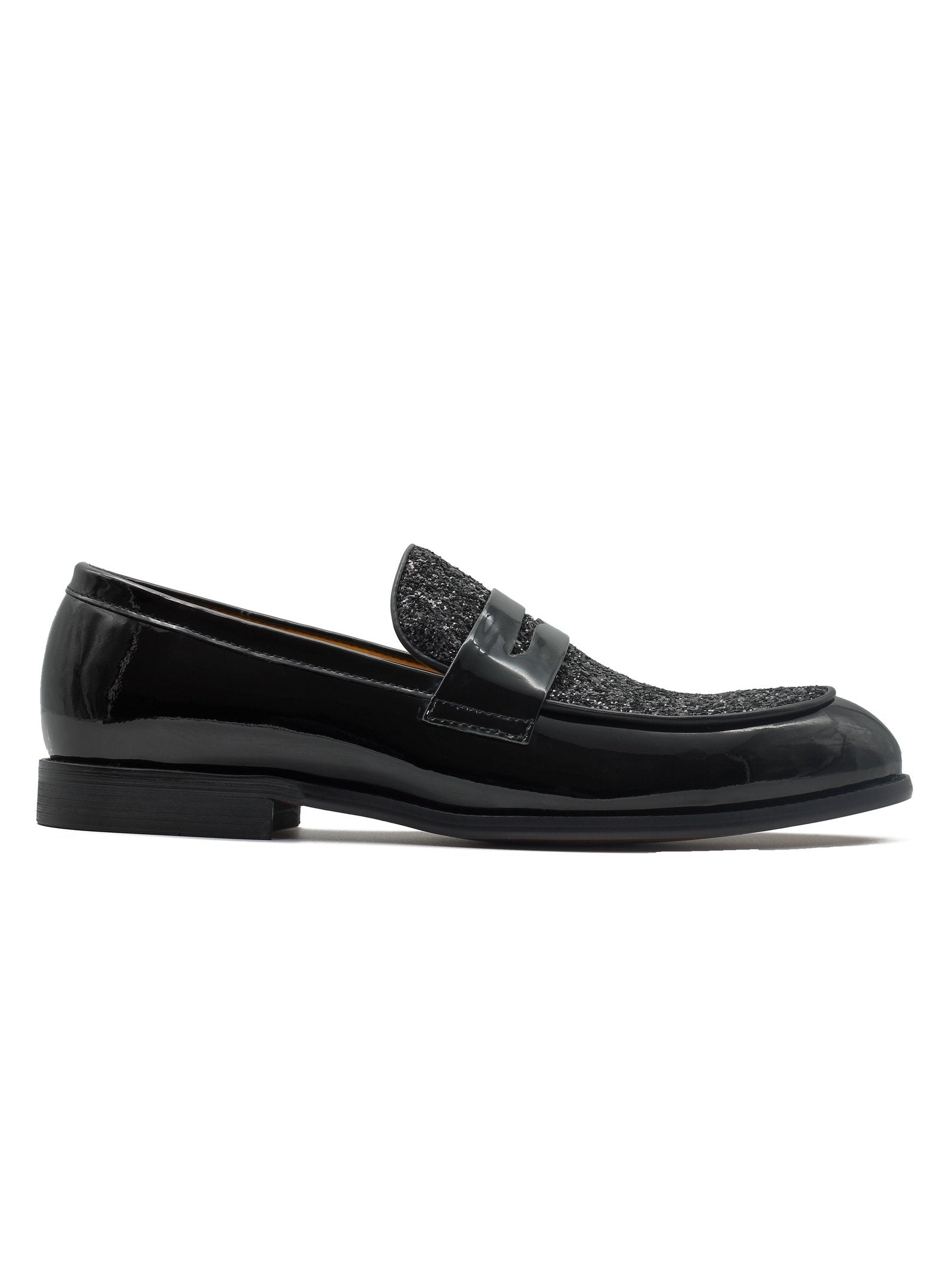 BLACK GLITTER PENNY LOAFER