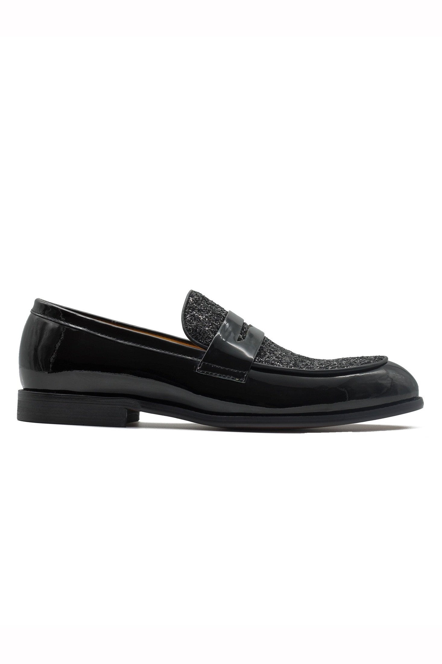 BLACK GLITTER PENNY LOAFER