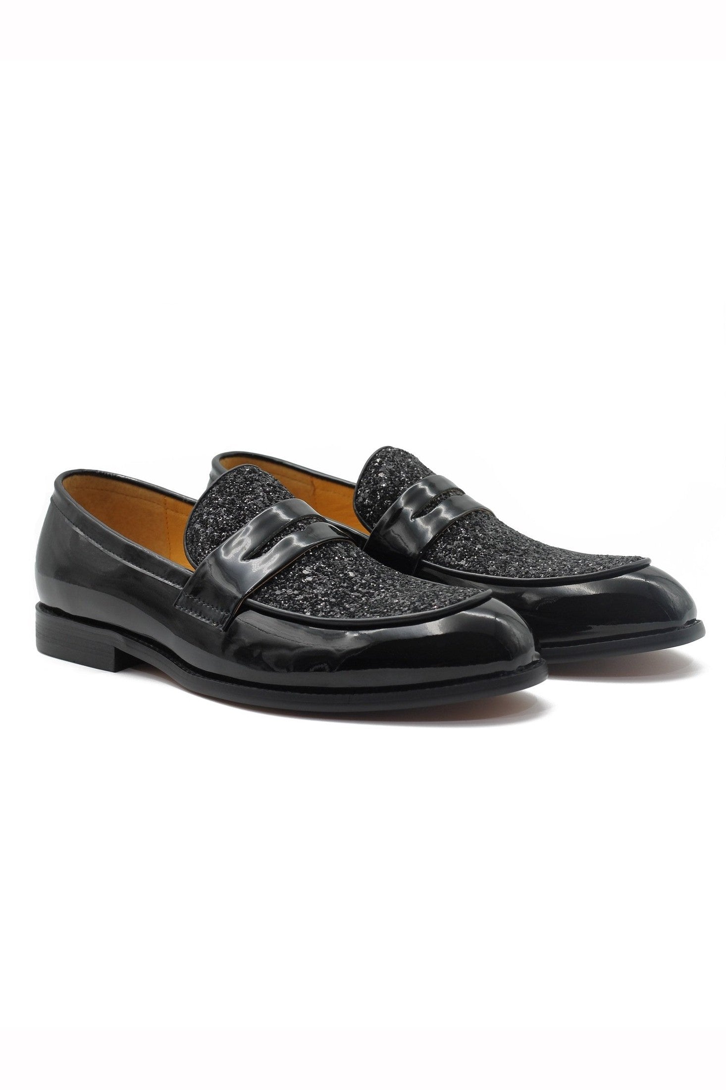BLACK GLITTER PENNY LOAFER