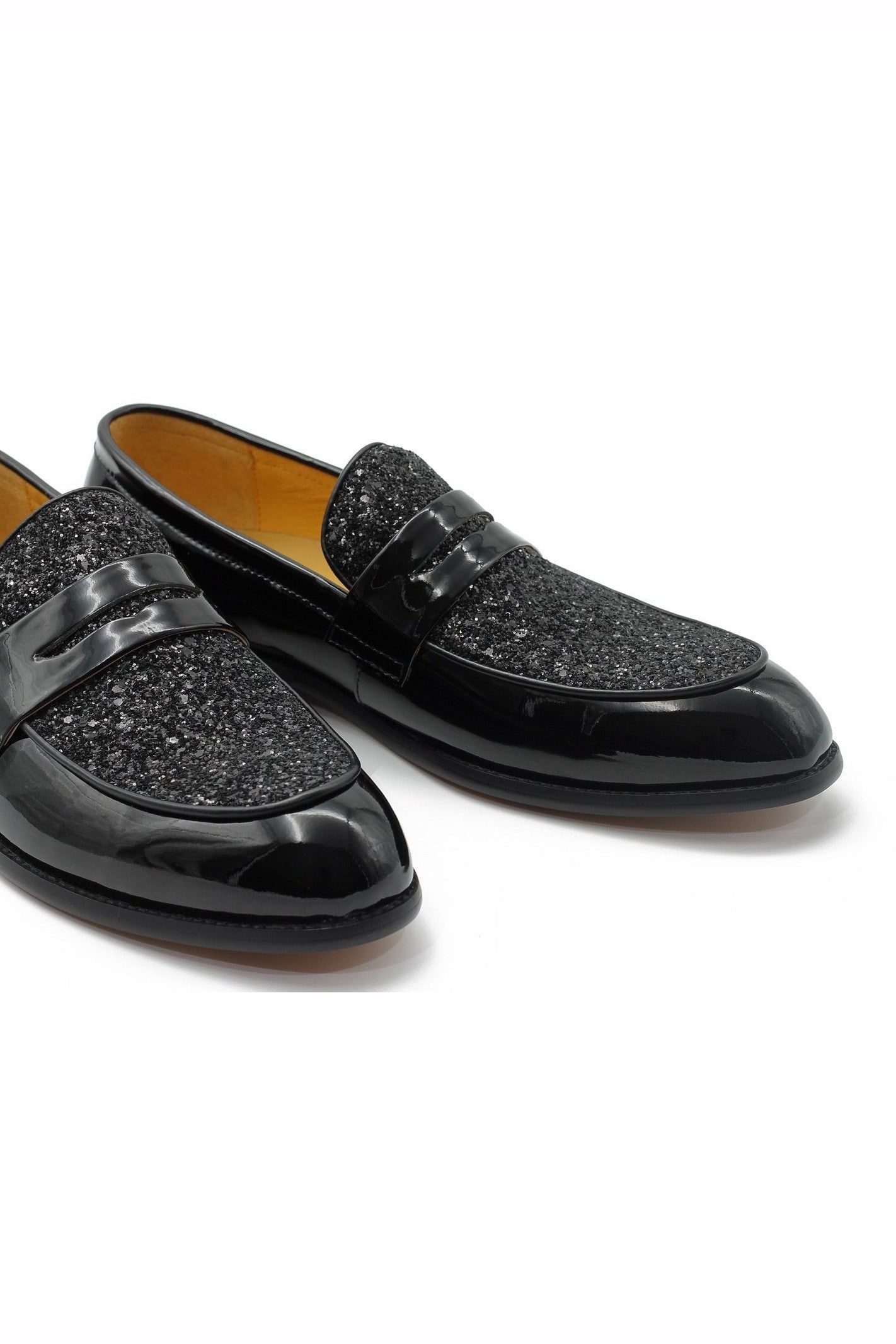 BLACK GLITTER PENNY LOAFER