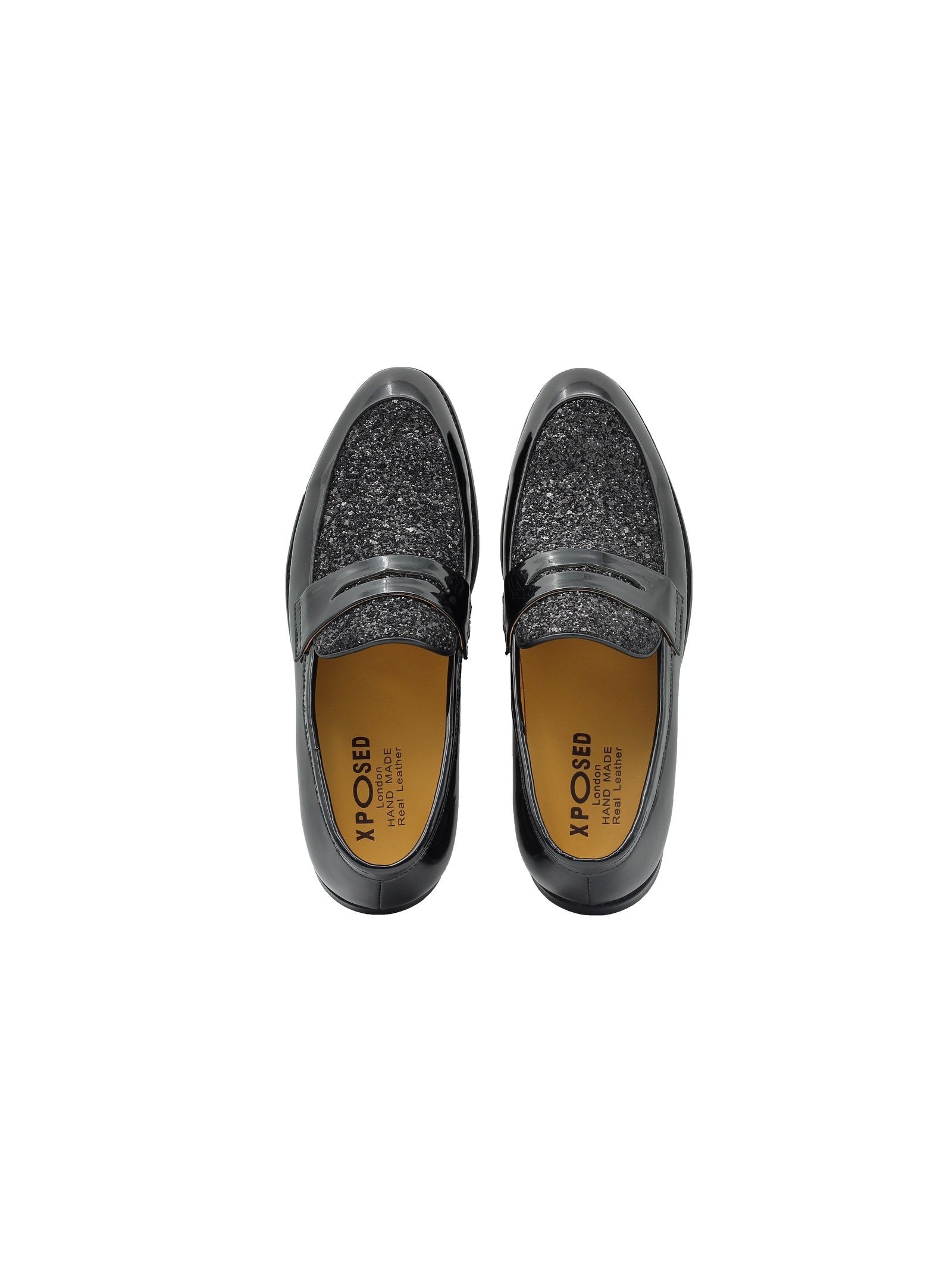 BLACK GLITTER PENNY LOAFER